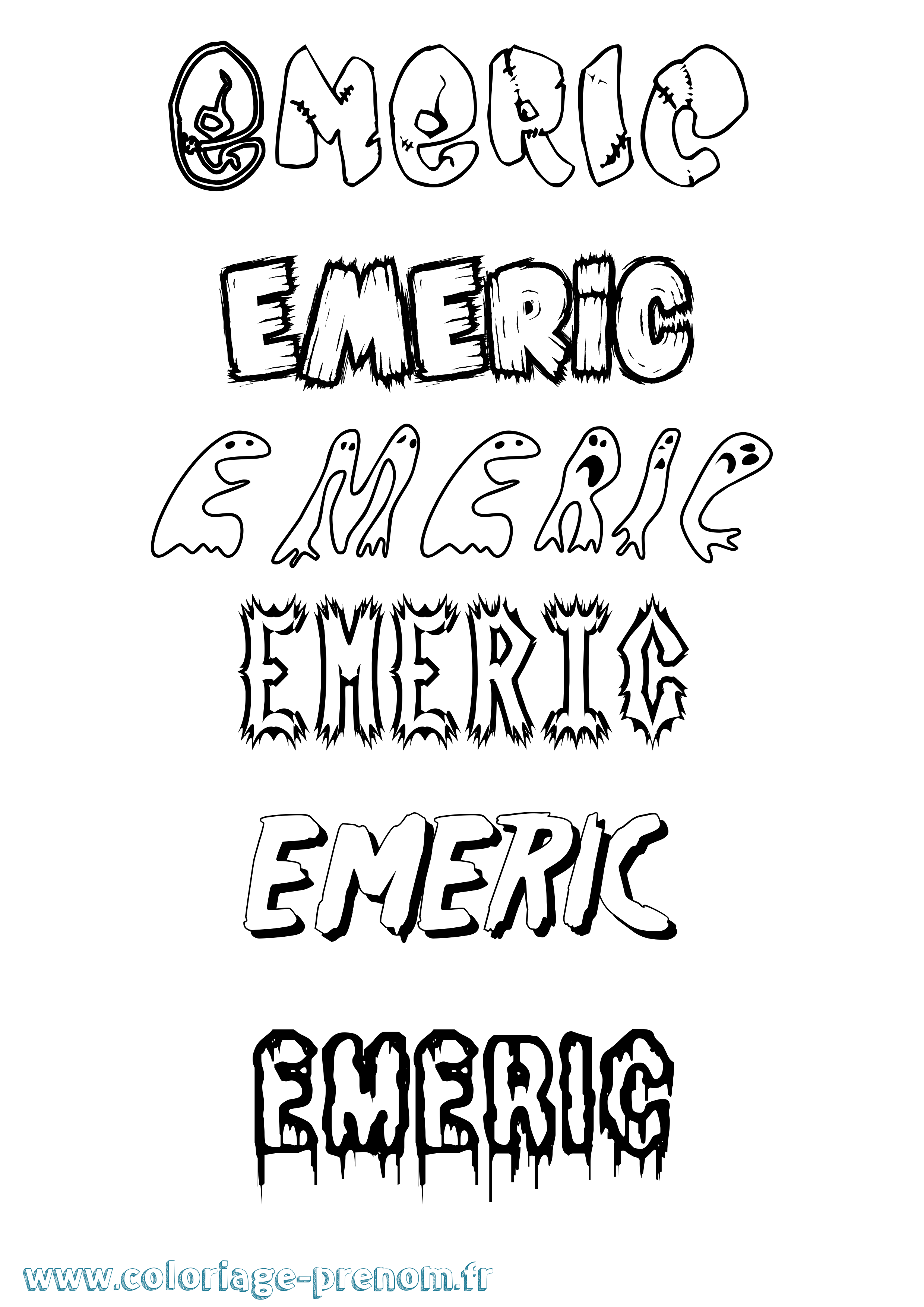 Coloriage Emeric Frisson Coloriage prénom Emeric Frisson