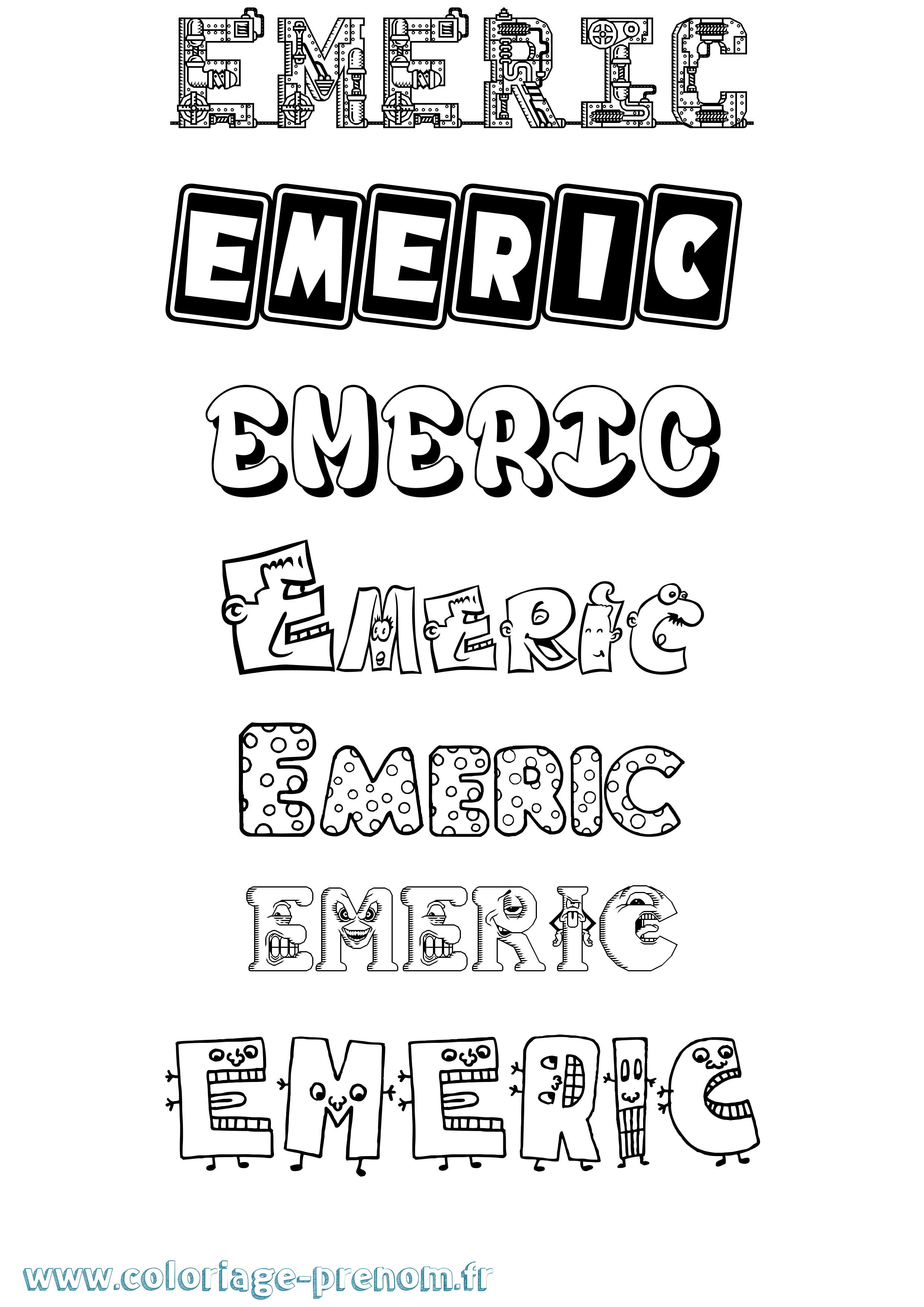 Coloriage Emeric Fun Coloriage prénom Emeric Fun