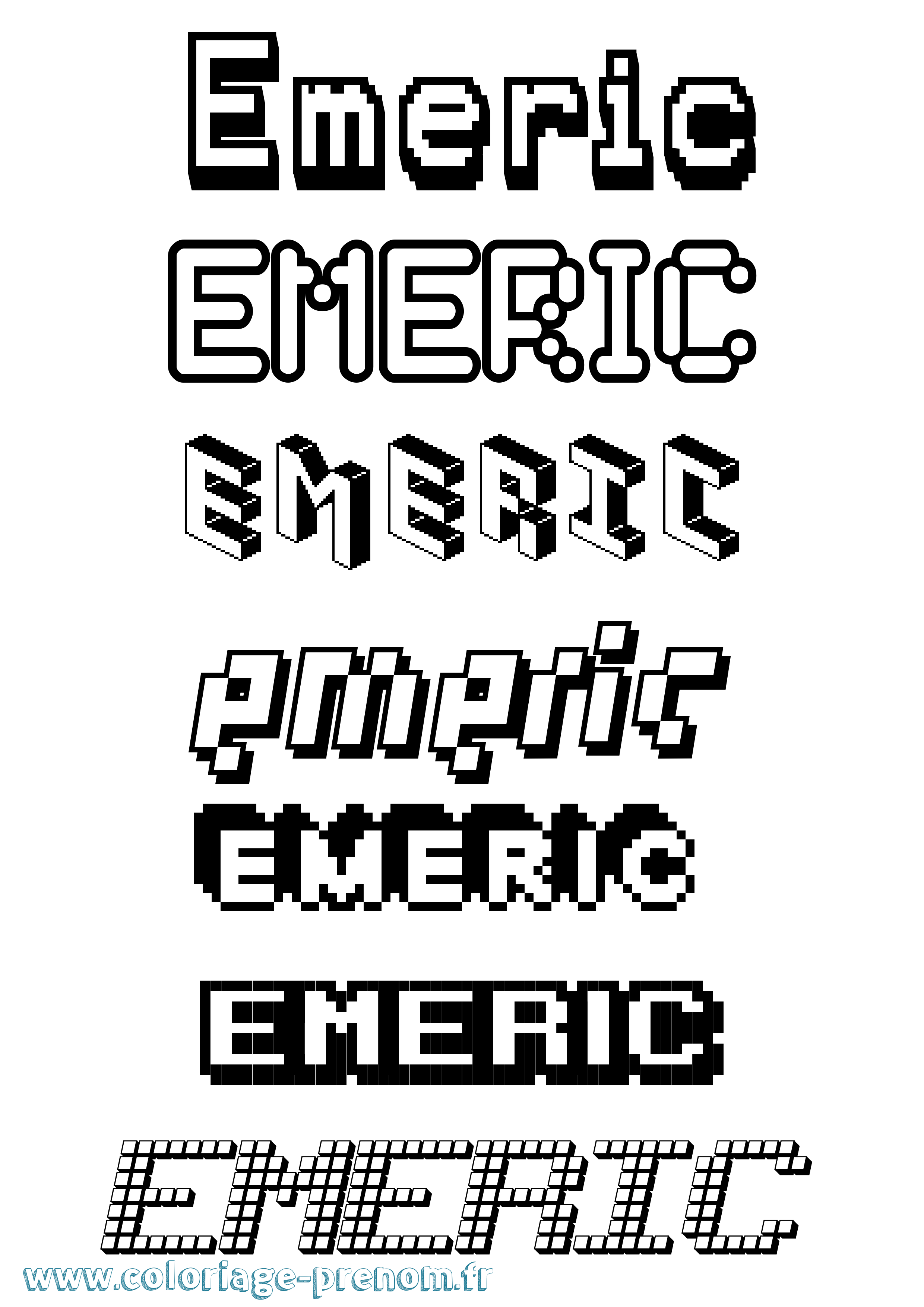 Coloriage Emeric Pixel Coloriage prénom Emeric Pixel