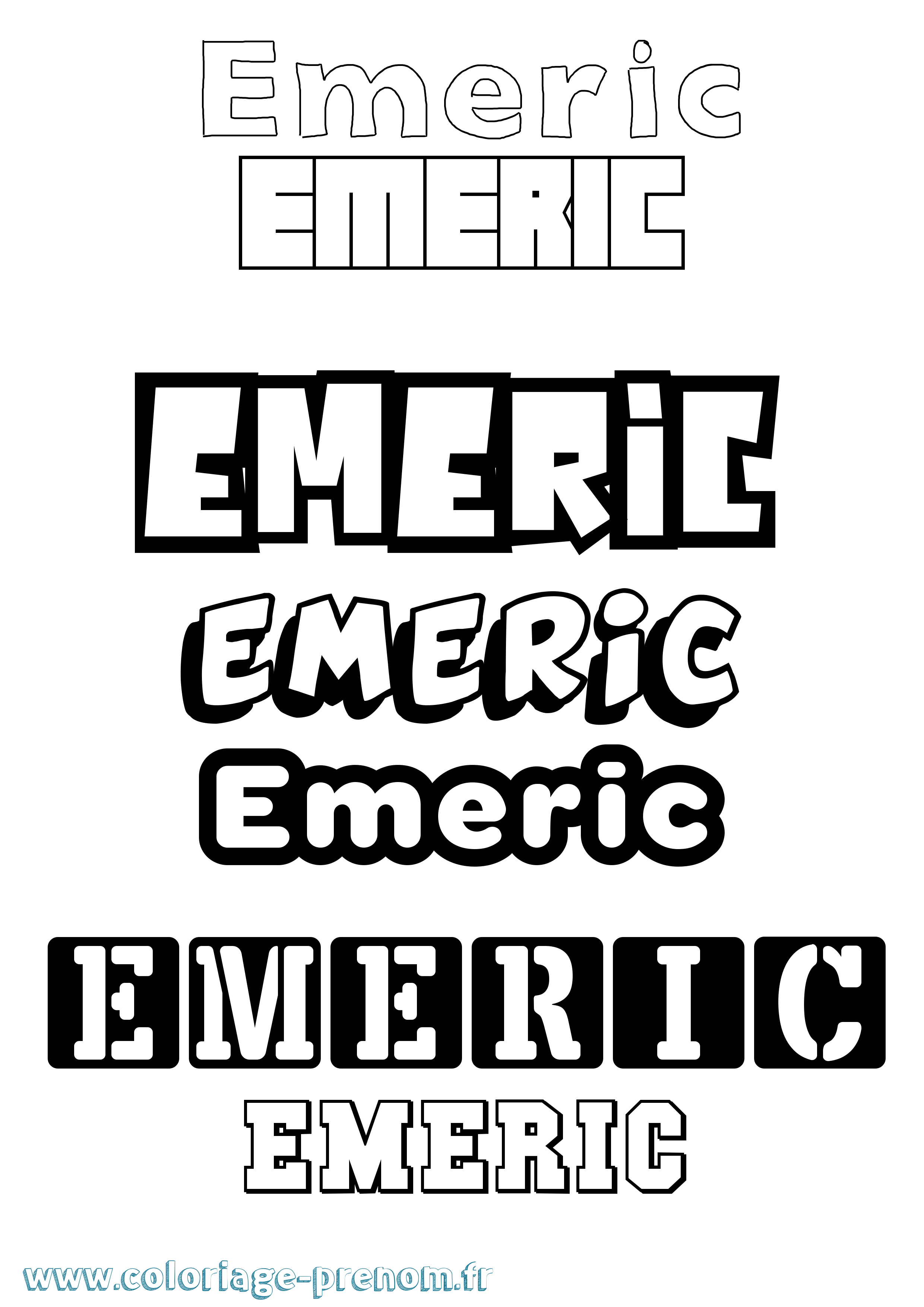 Coloriage Emeric Simple Coloriage prénom Emeric Simple