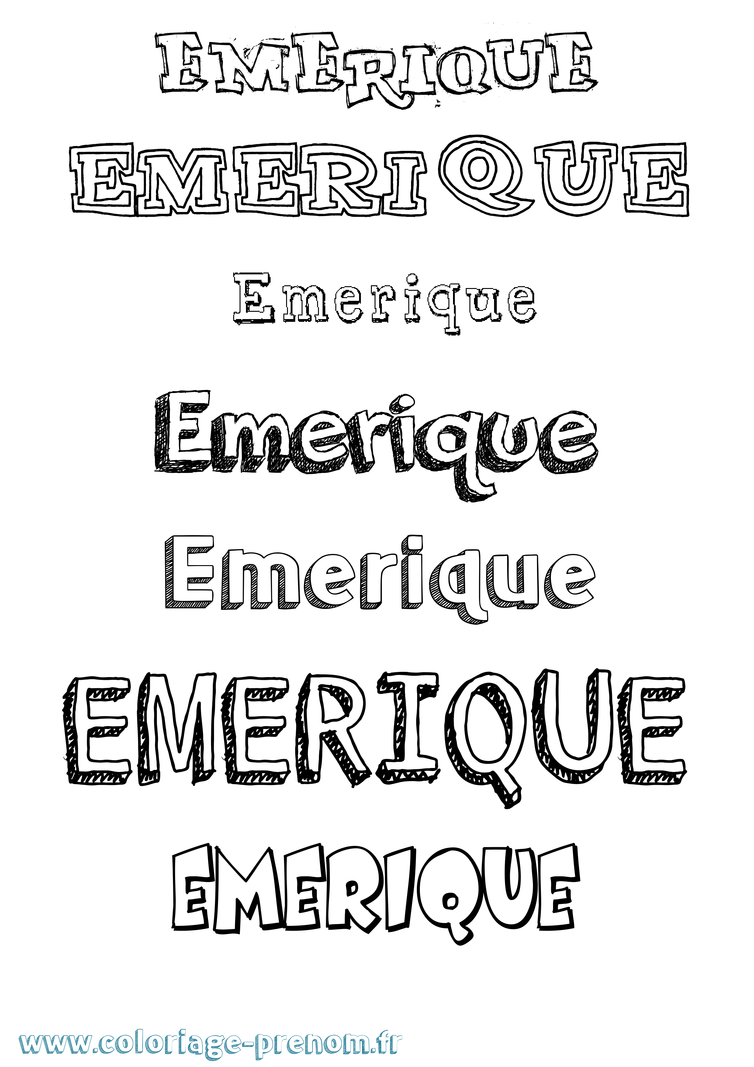 Coloriage Emerique Dessiné Coloriage prénom Emerique Dessiné