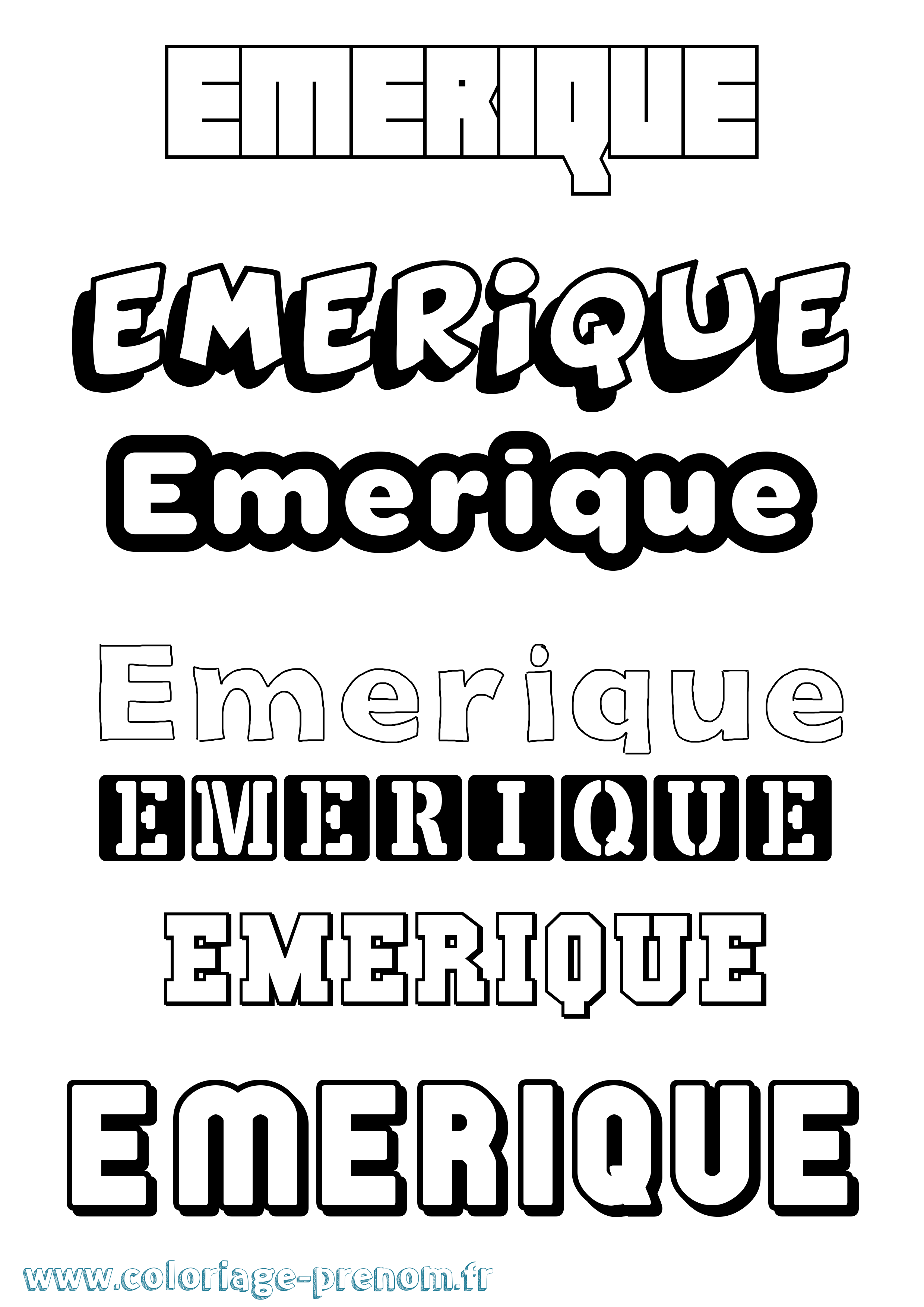 Coloriage Emerique Simple Coloriage prénom Emerique Simple