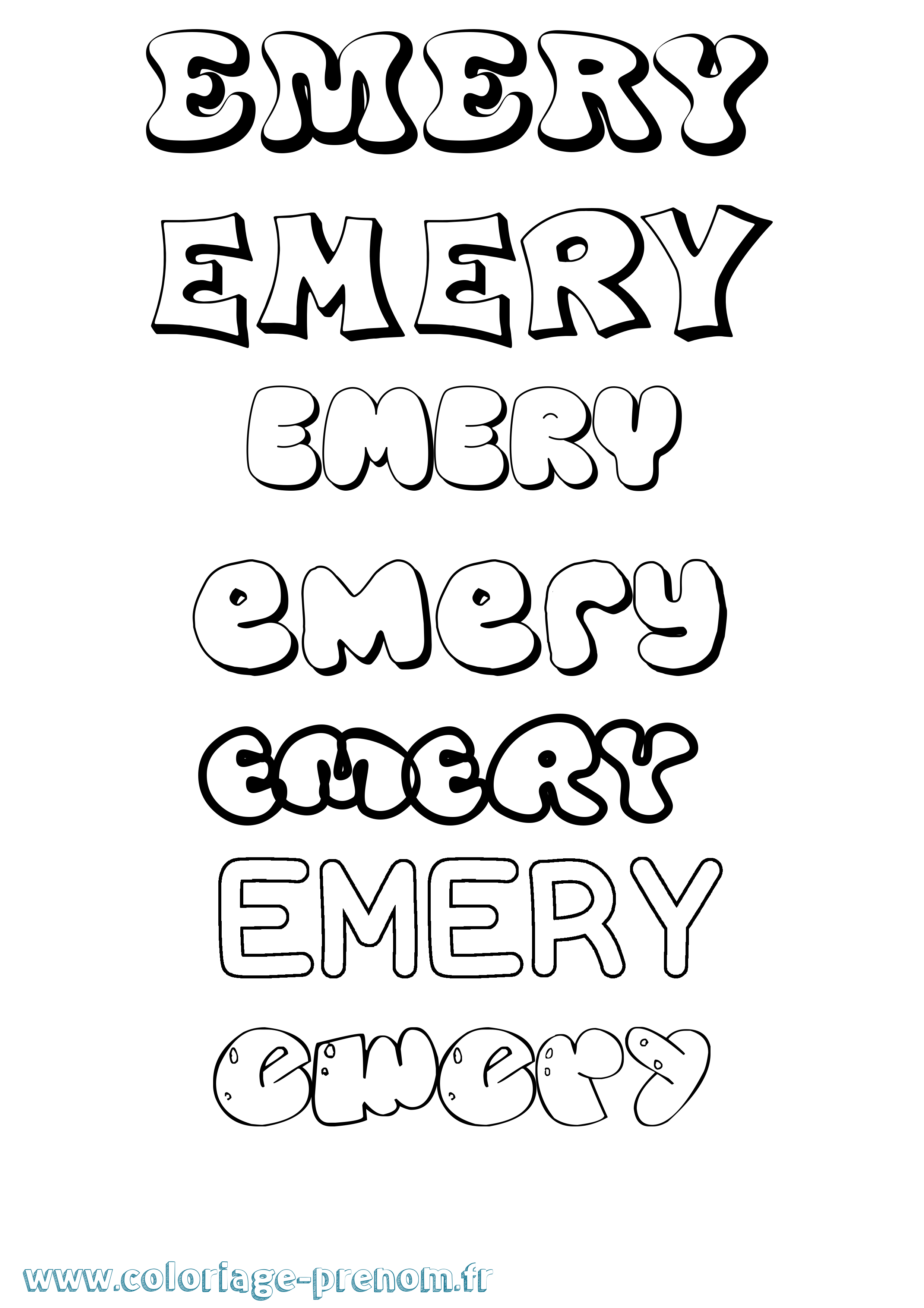 Coloriage Emery Bubble Coloriage prénom Emery Bubble