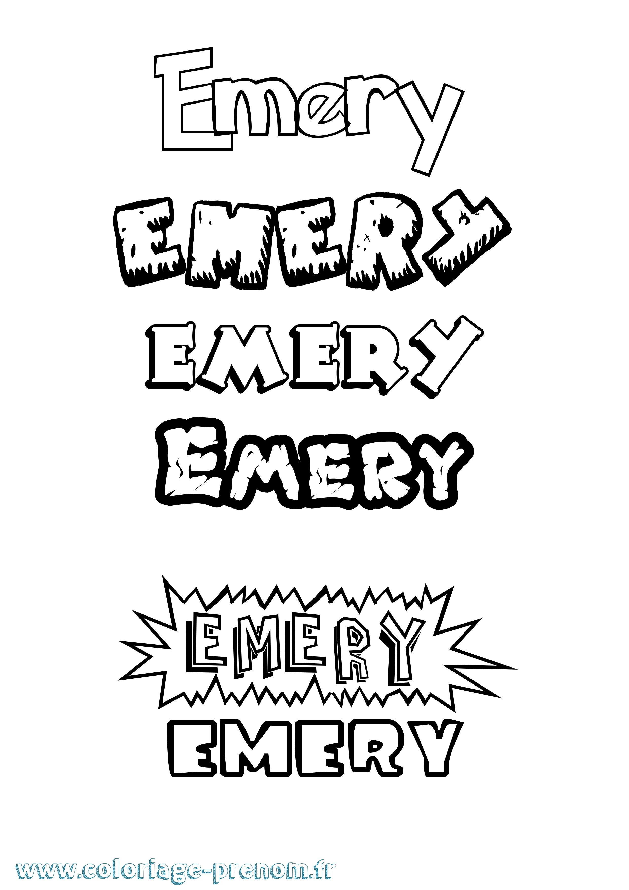 Coloriage Emery Dessin Animé Coloriage prénom Emery Dessin Animé