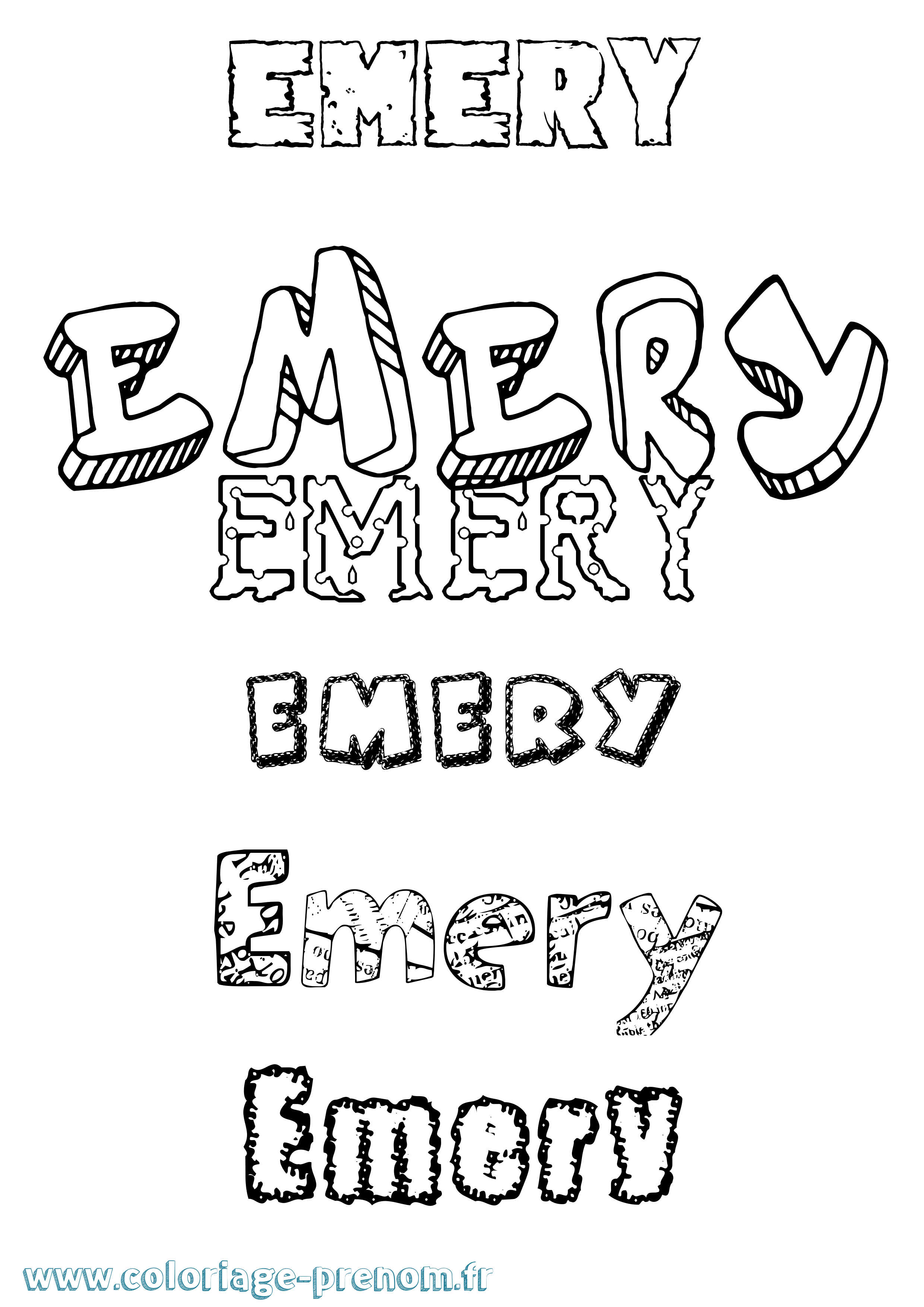 Coloriage Emery Destructuré Coloriage prénom Emery Destructuré