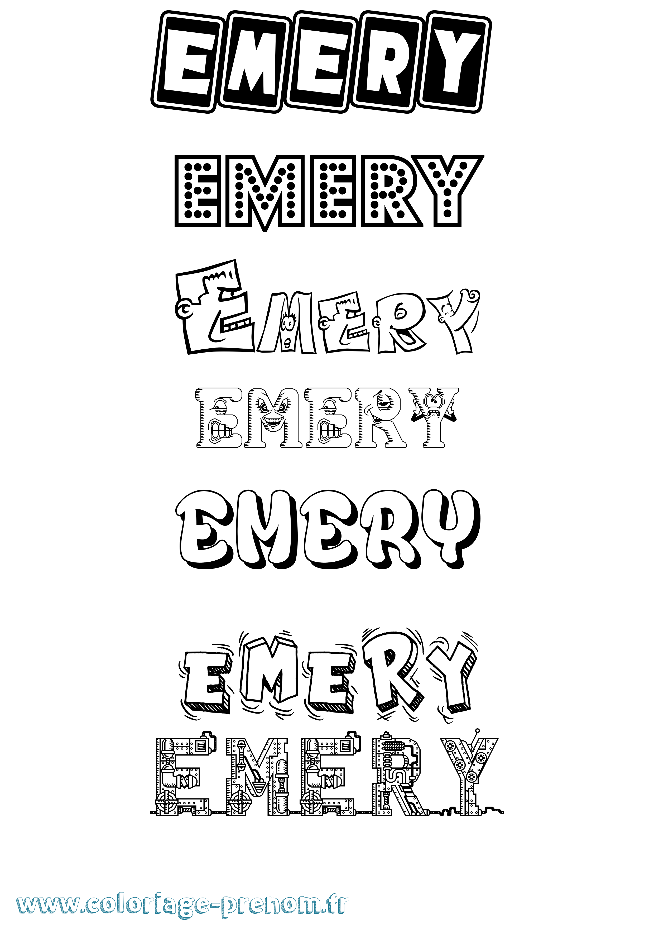 Coloriage Emery Fun Coloriage prénom Emery Fun