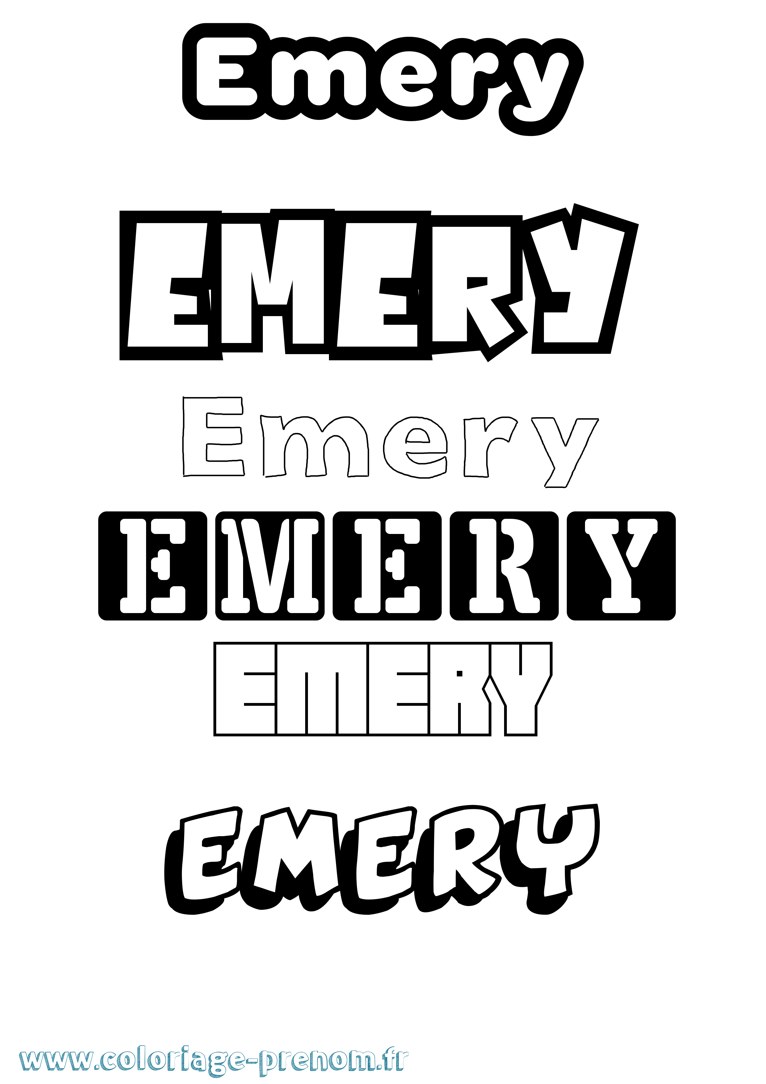 Coloriage Emery Simple Coloriage prénom Emery Simple