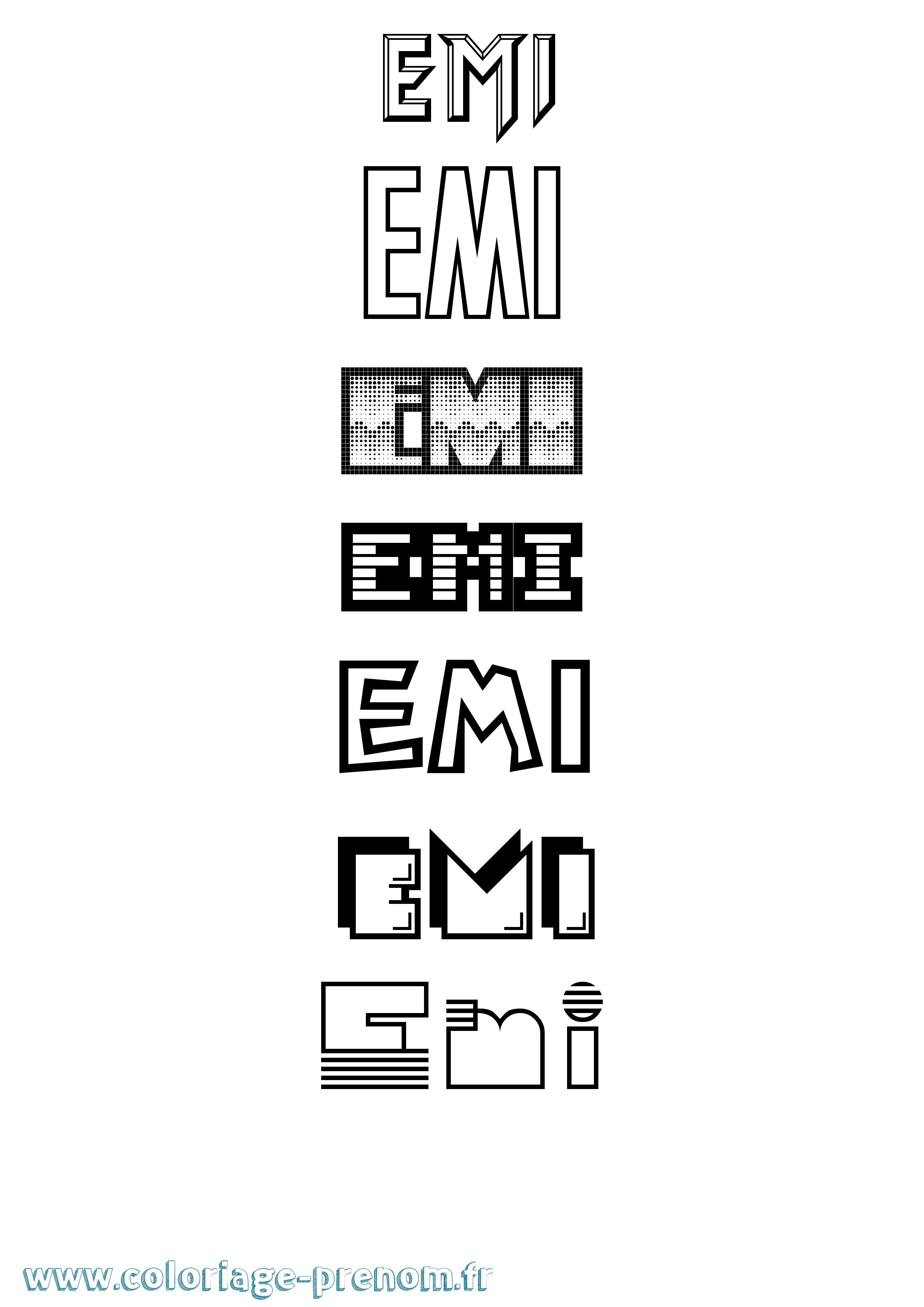 Coloriage Emi Jeux Vidéos Coloriage prénom Emi Jeux Vidéos