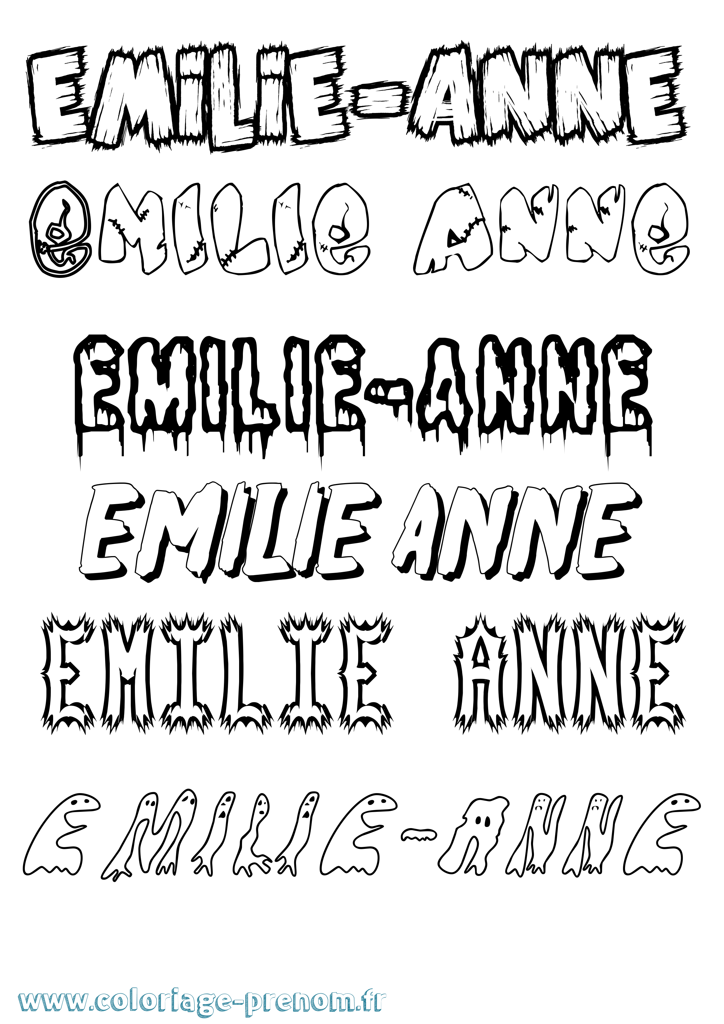Coloriage Emilie-Anne Frisson Coloriage prénom Emilie-Anne Frisson