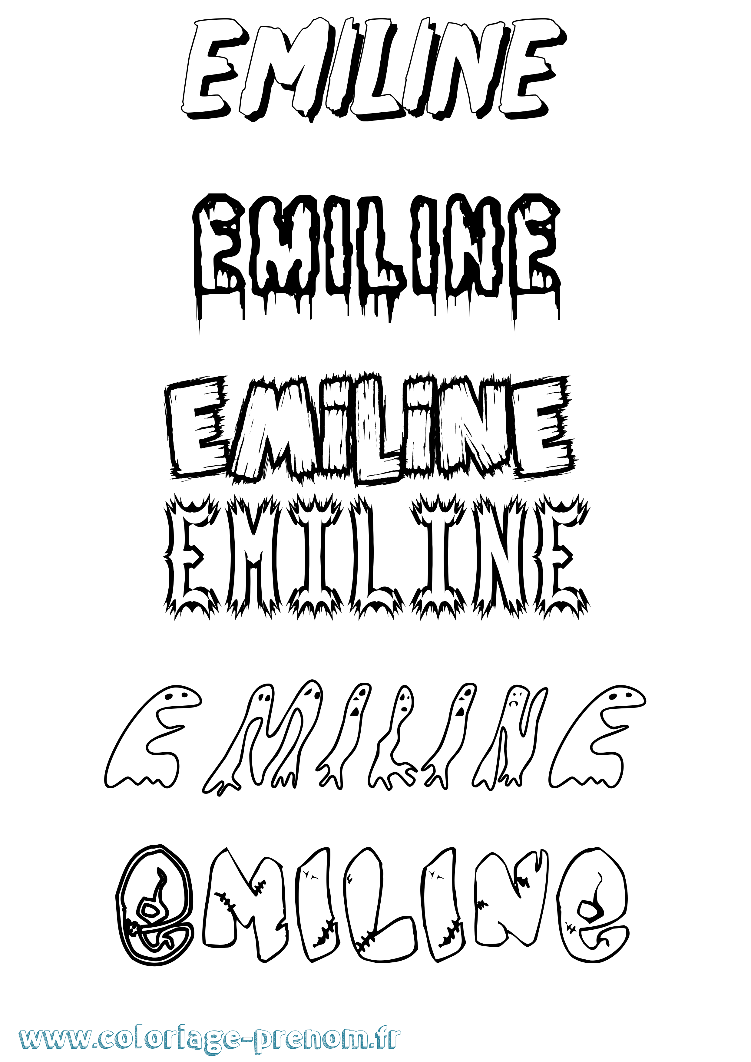 Coloriage Emiline Frisson Coloriage prénom Emiline Frisson