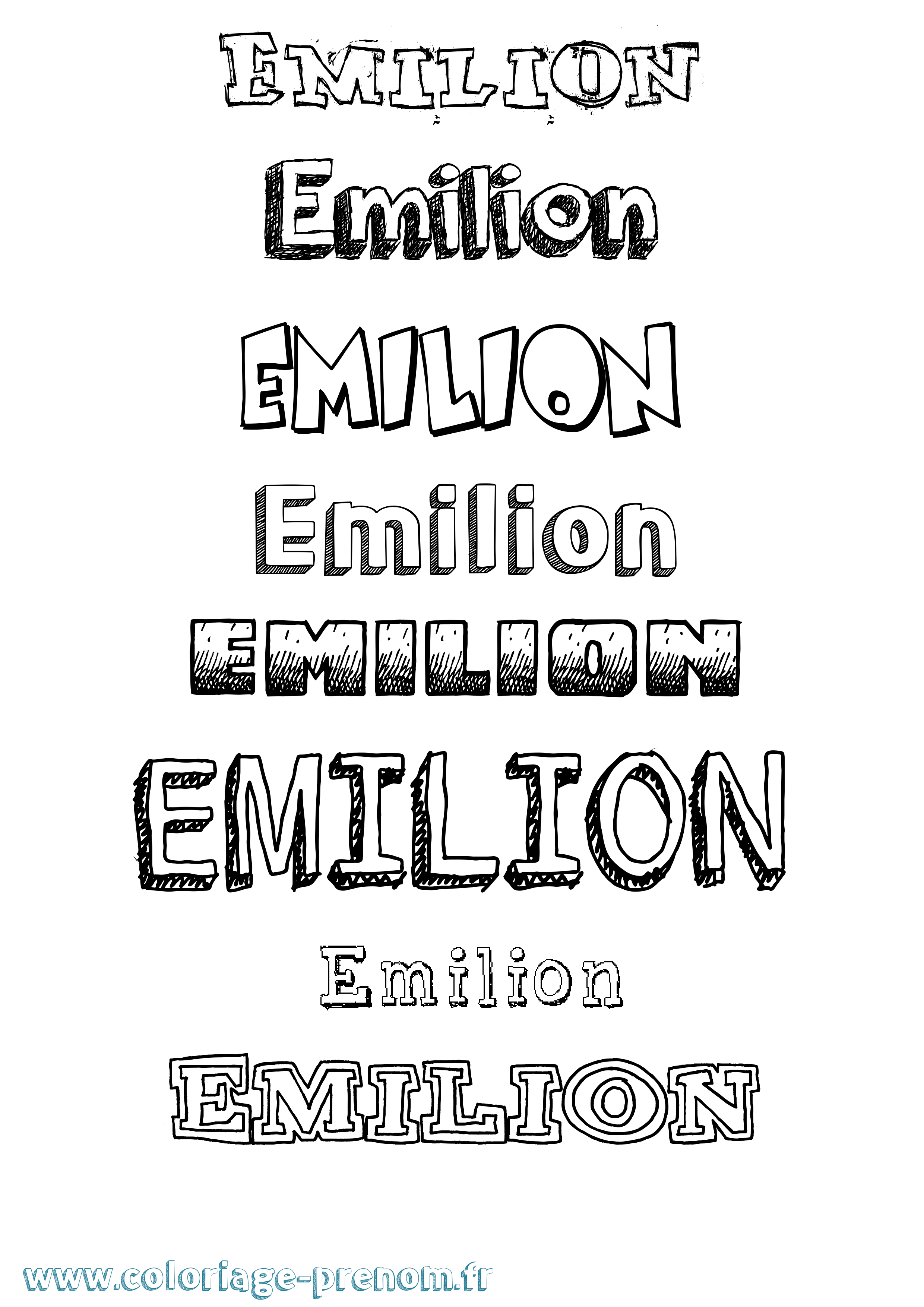 Coloriage Emilion Dessiné Coloriage prénom Emilion Dessiné