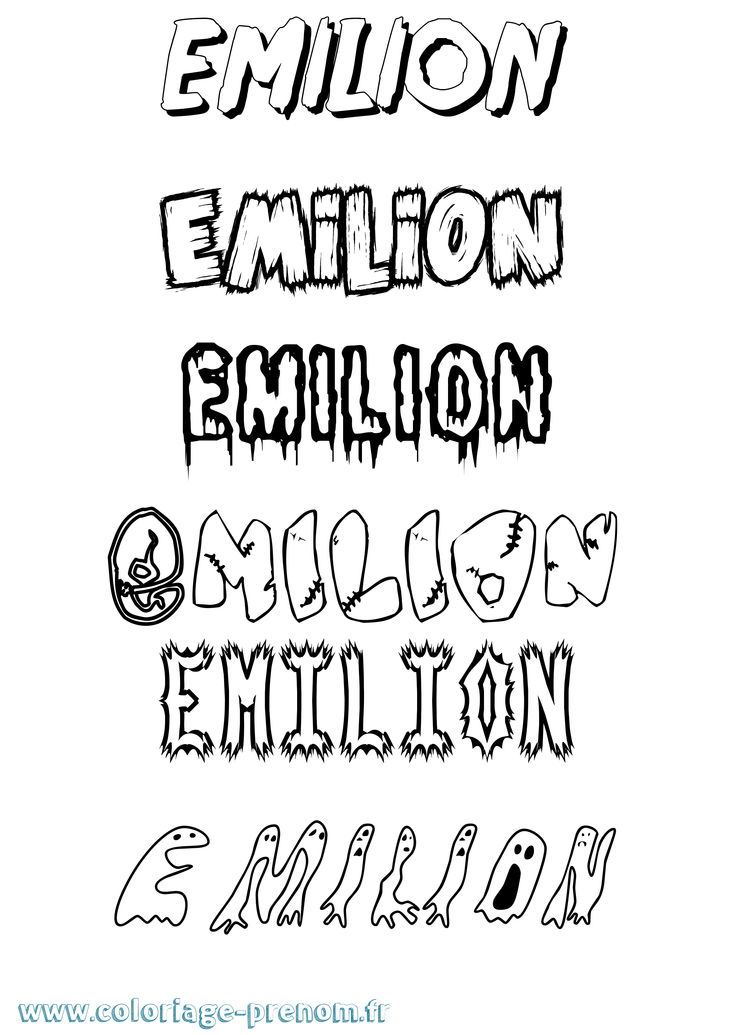 Coloriage Emilion Frisson Coloriage prénom Emilion Frisson