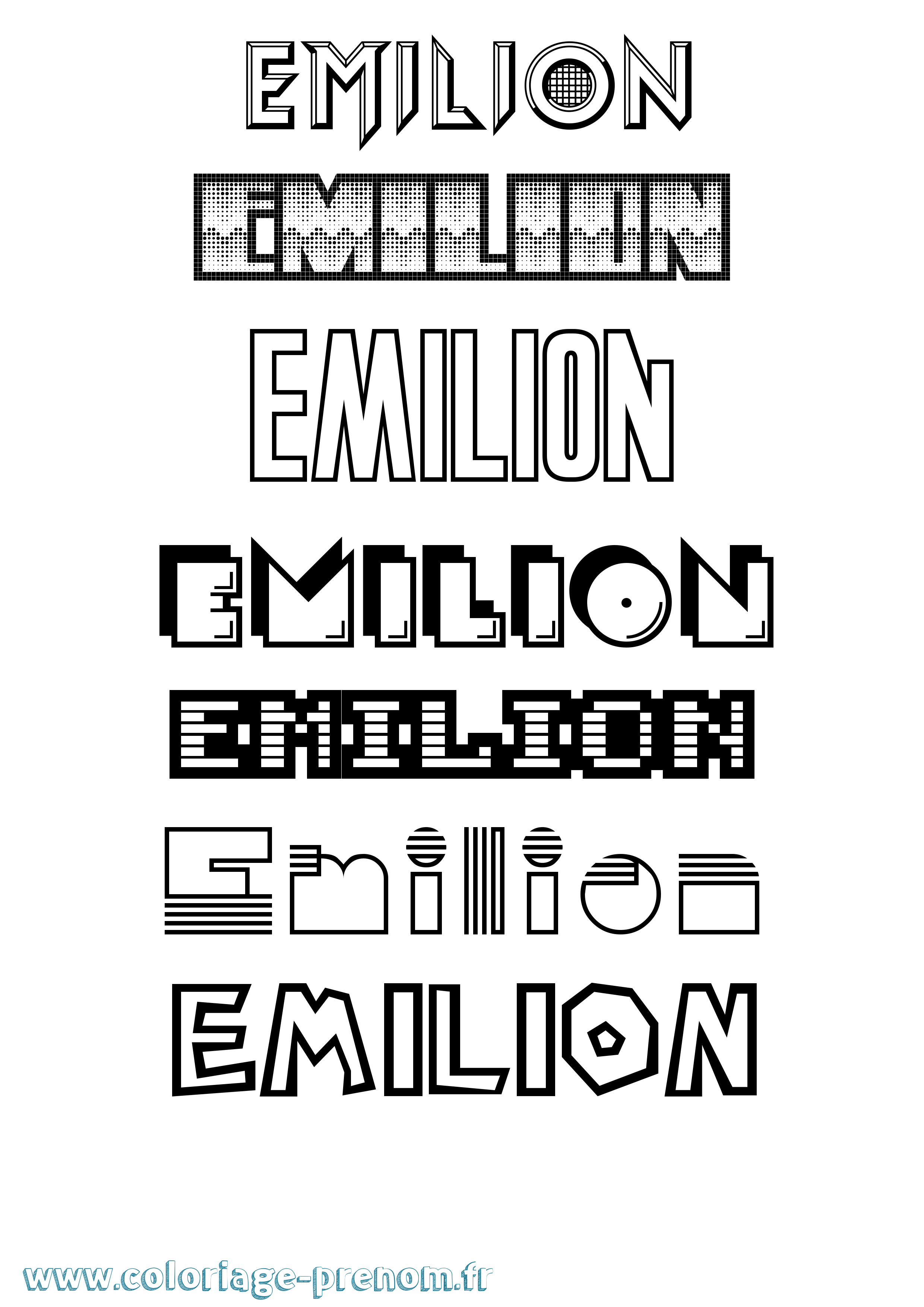 Coloriage Emilion Jeux Vidéos Coloriage prénom Emilion Jeux Vidéos
