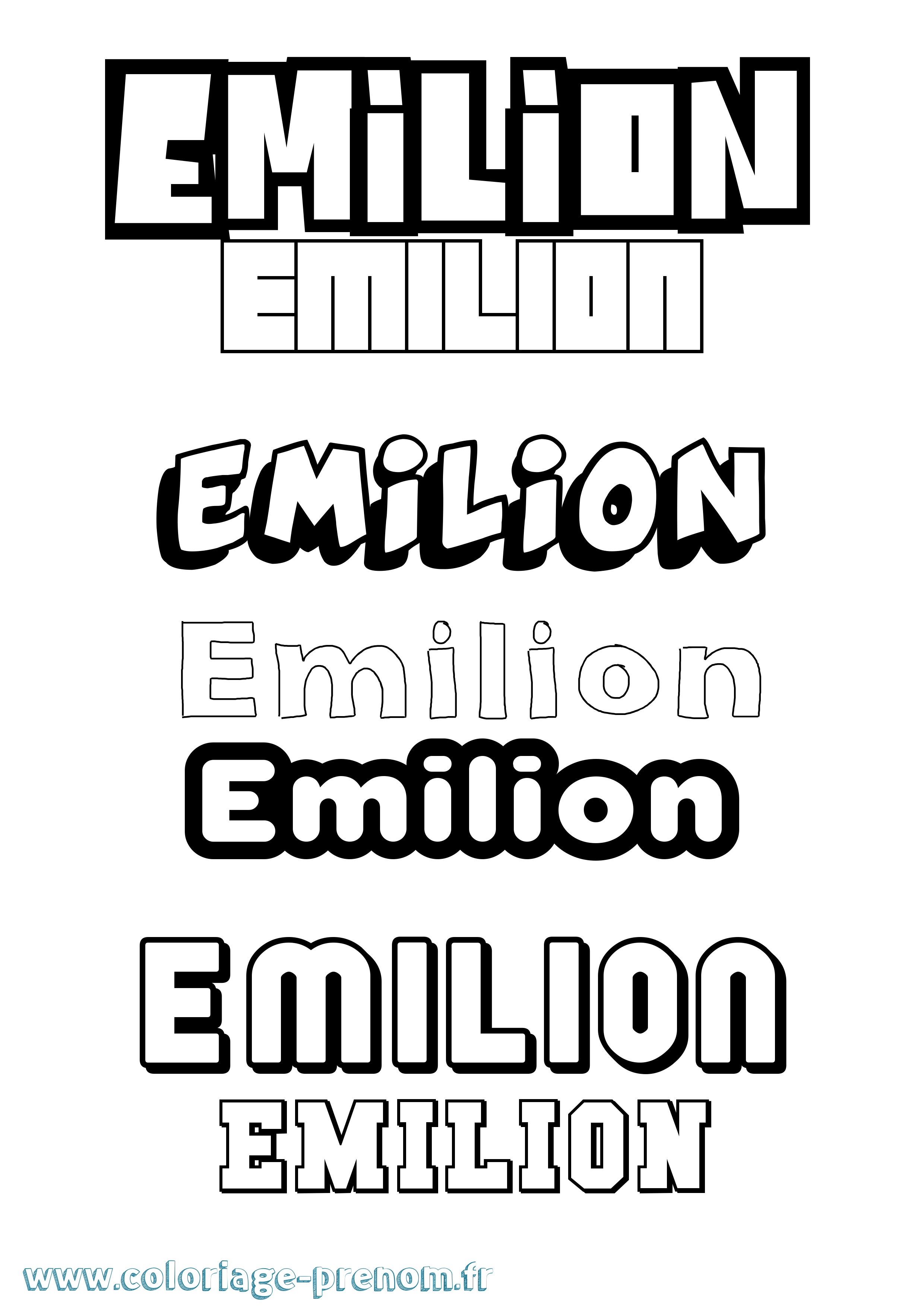 Coloriage Emilion Simple Coloriage prénom Emilion Simple