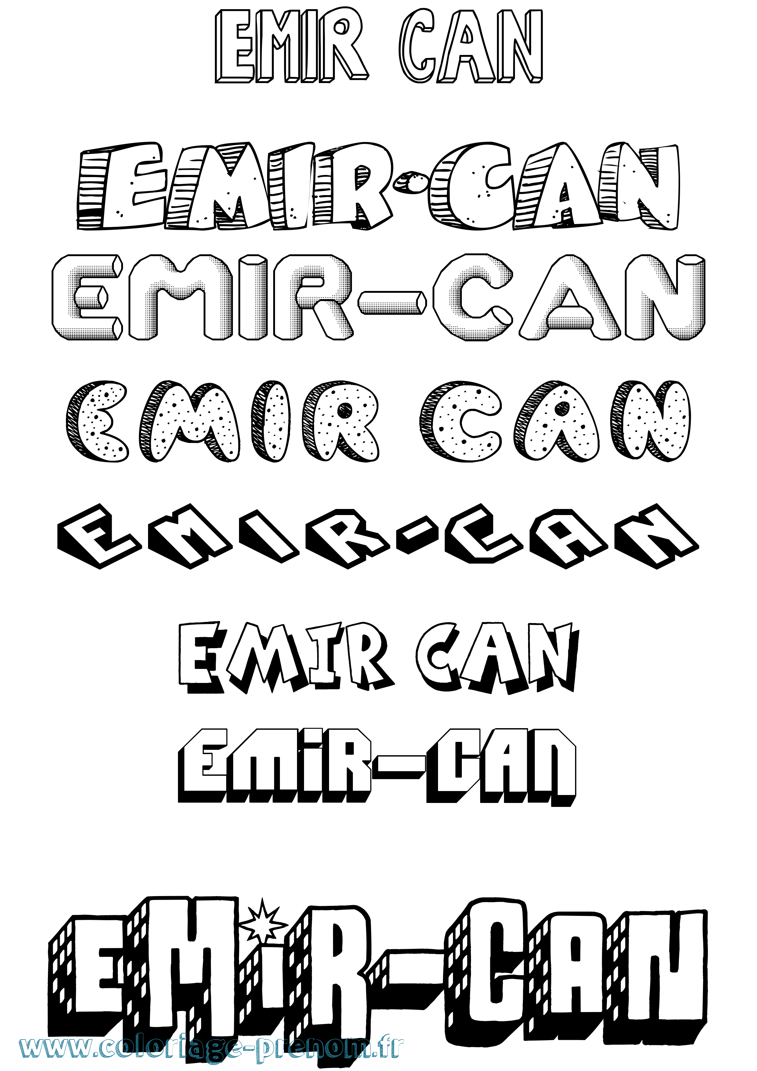 Coloriage Emir-Can Effet 3D Coloriage prénom Emir-Can Effet 3D