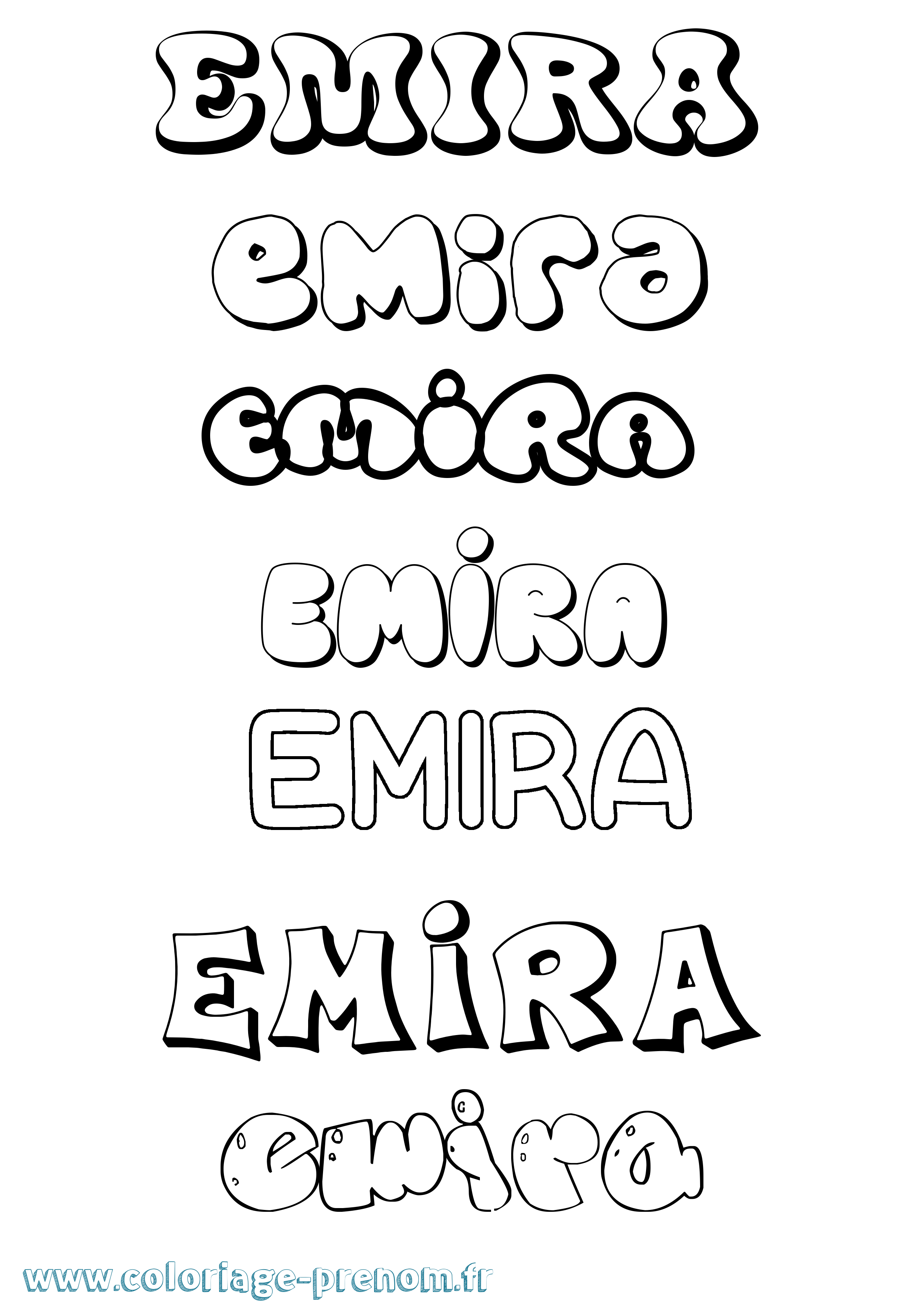Coloriage Emira Bubble Coloriage prénom Emira Bubble