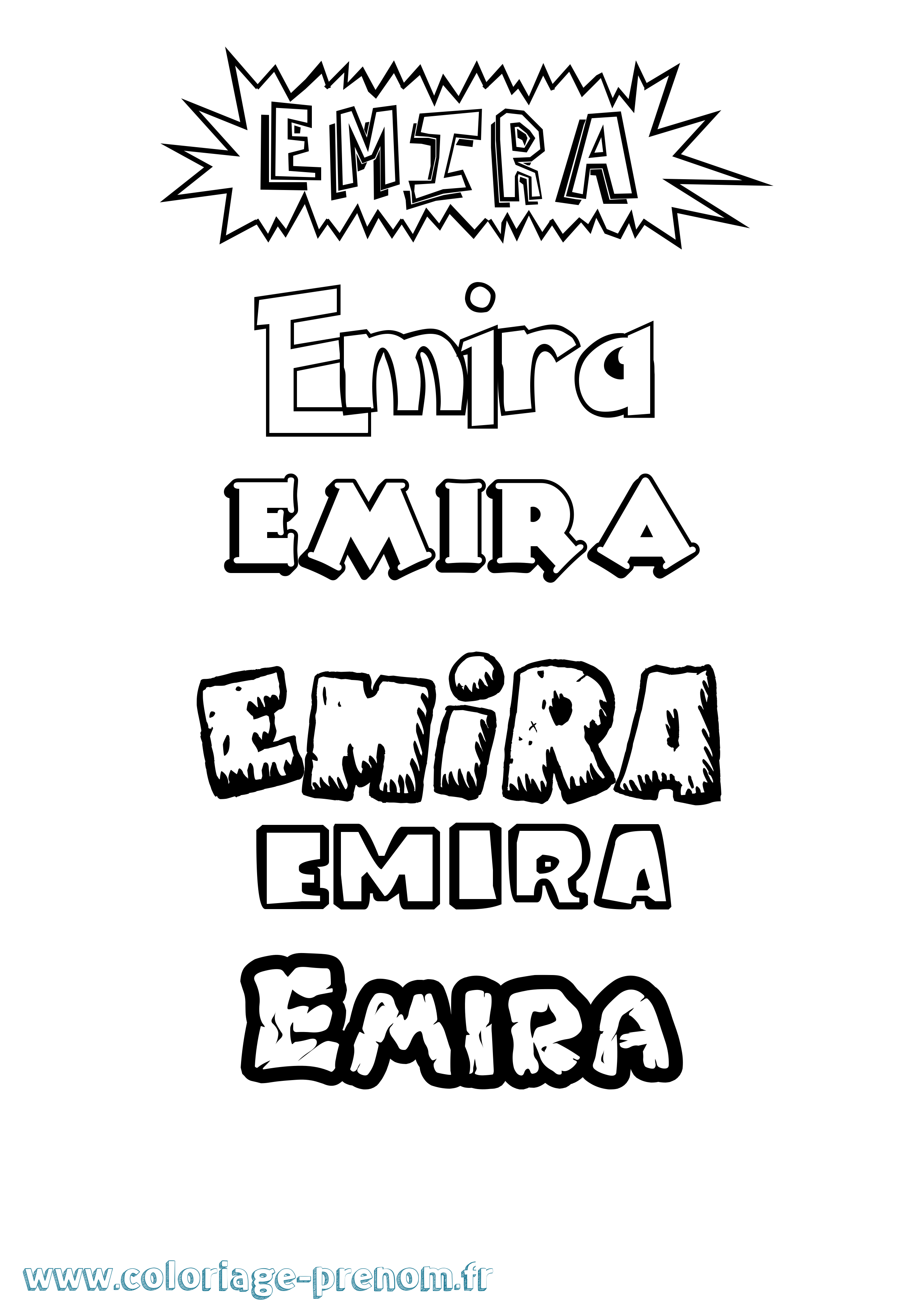 Coloriage Emira Dessin Animé Coloriage prénom Emira Dessin Animé