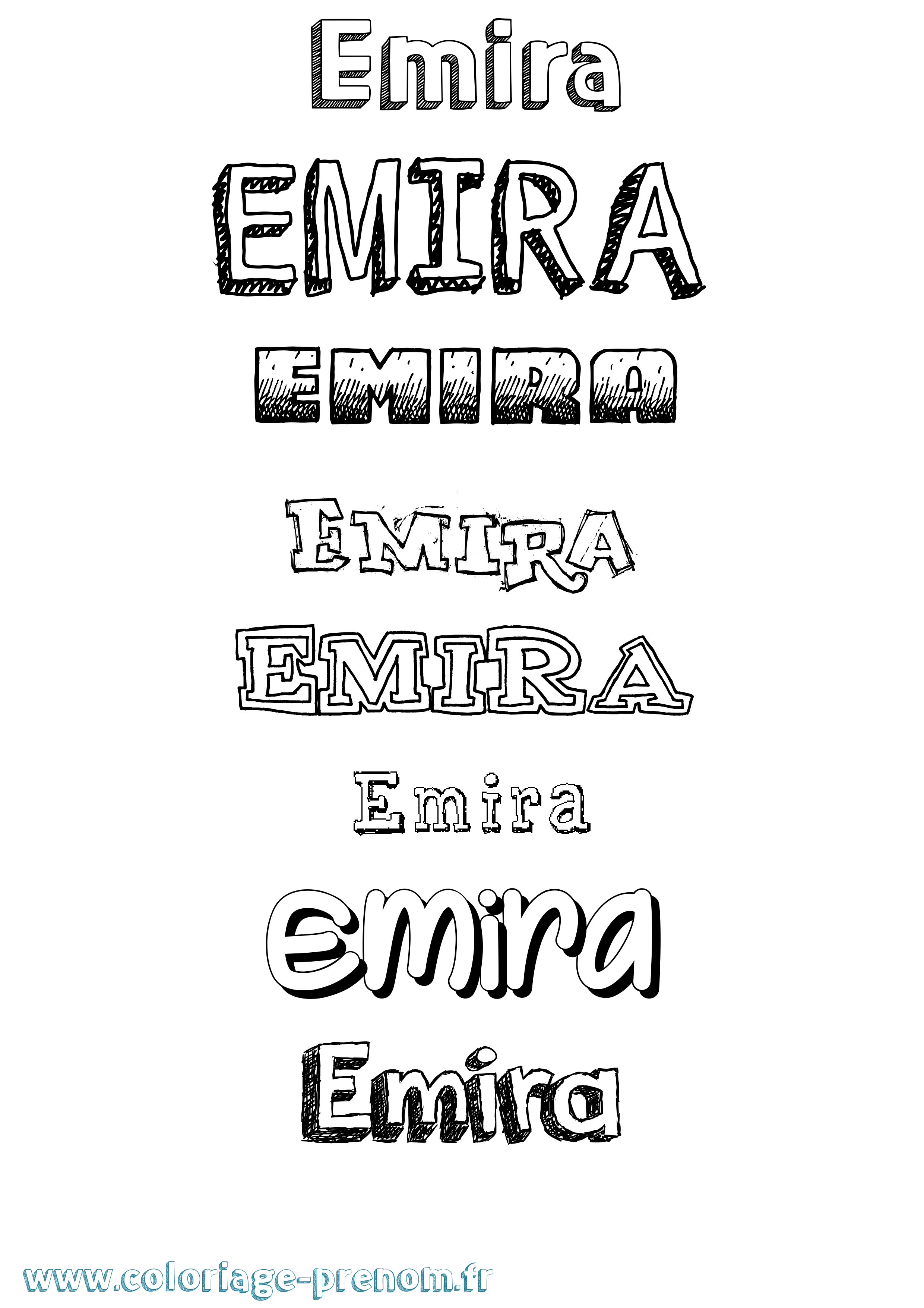 Coloriage Emira Dessiné Coloriage prénom Emira Dessiné
