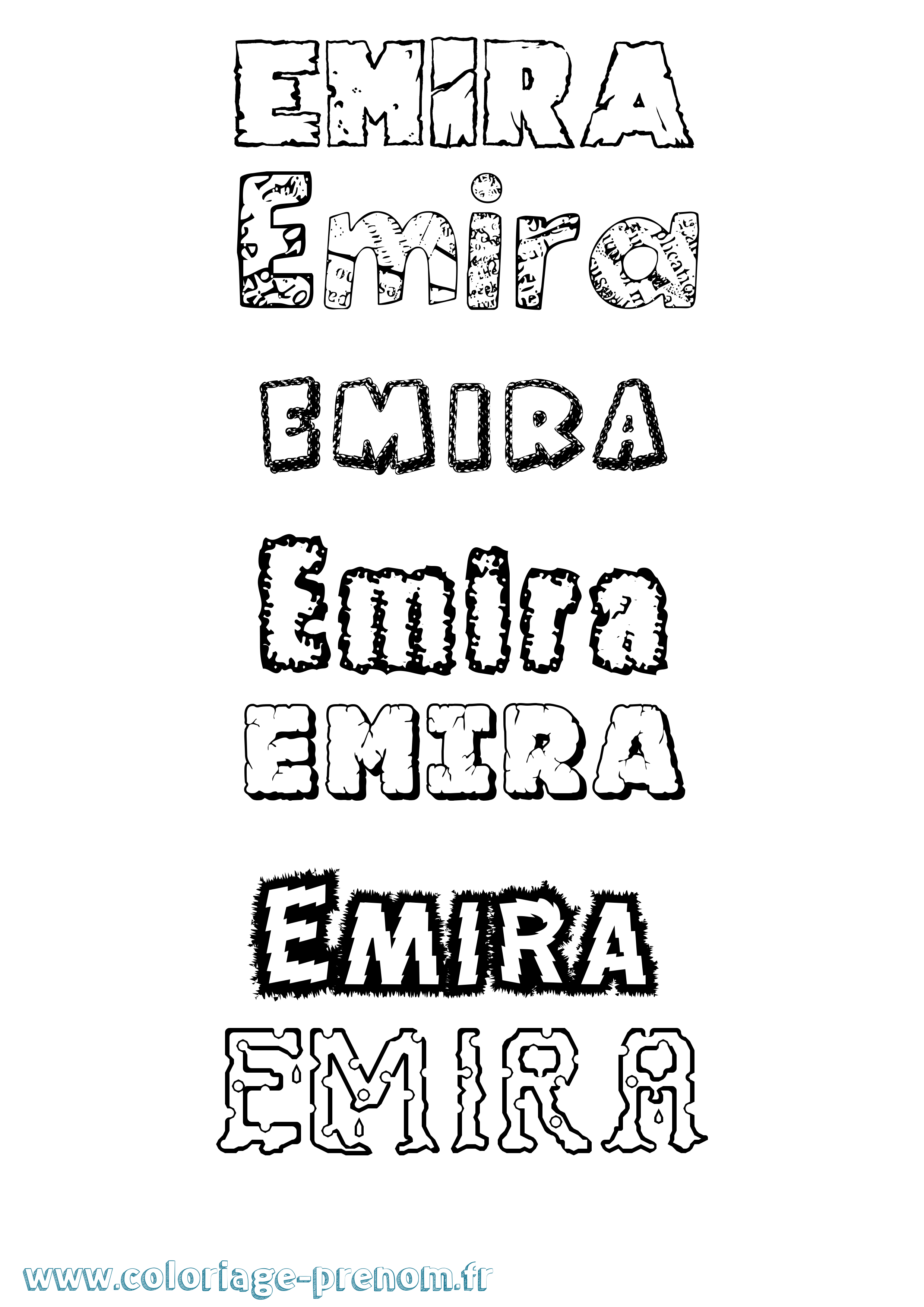Coloriage Emira Destructuré Coloriage prénom Emira Destructuré
