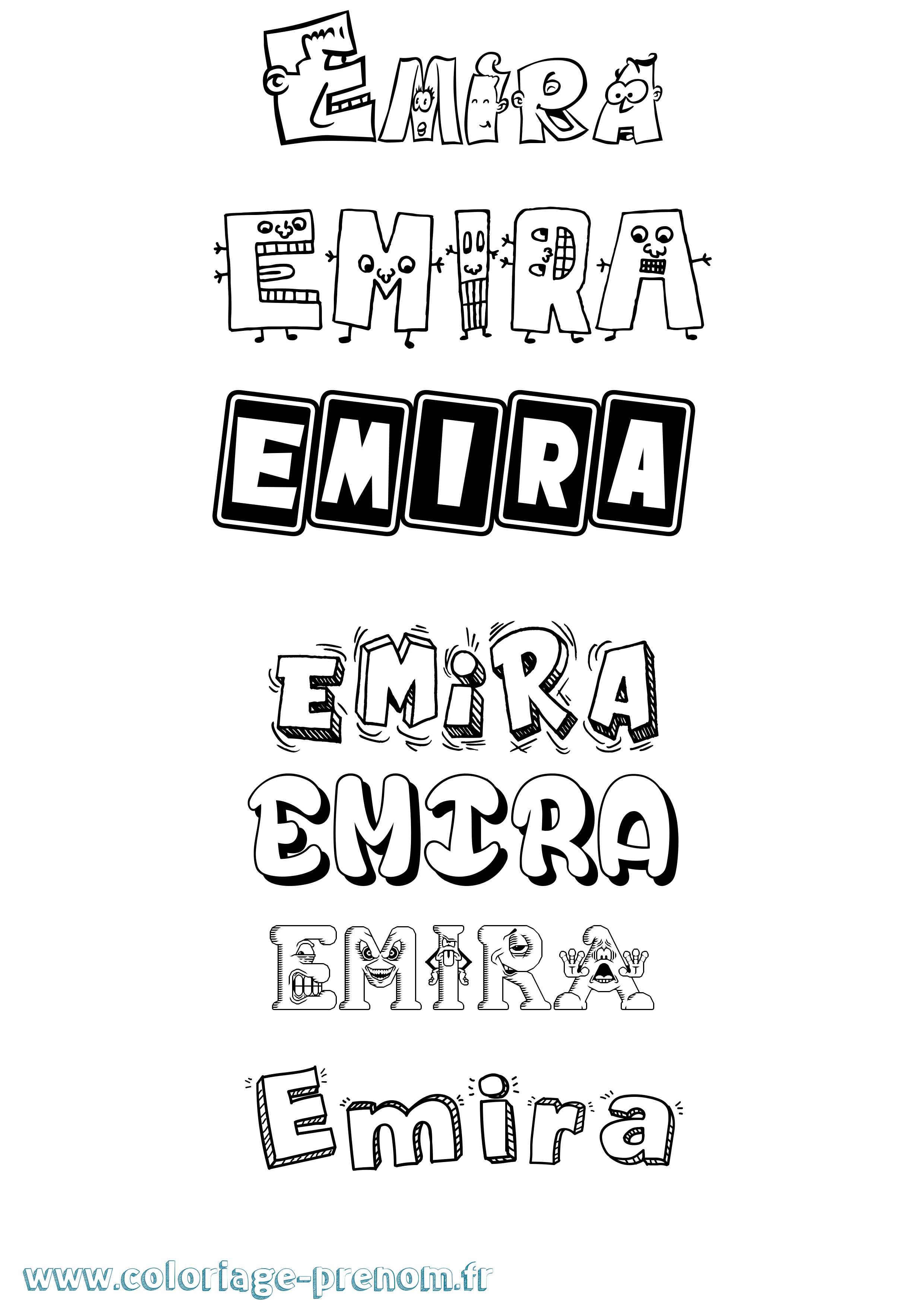 Coloriage Emira Fun Coloriage prénom Emira Fun