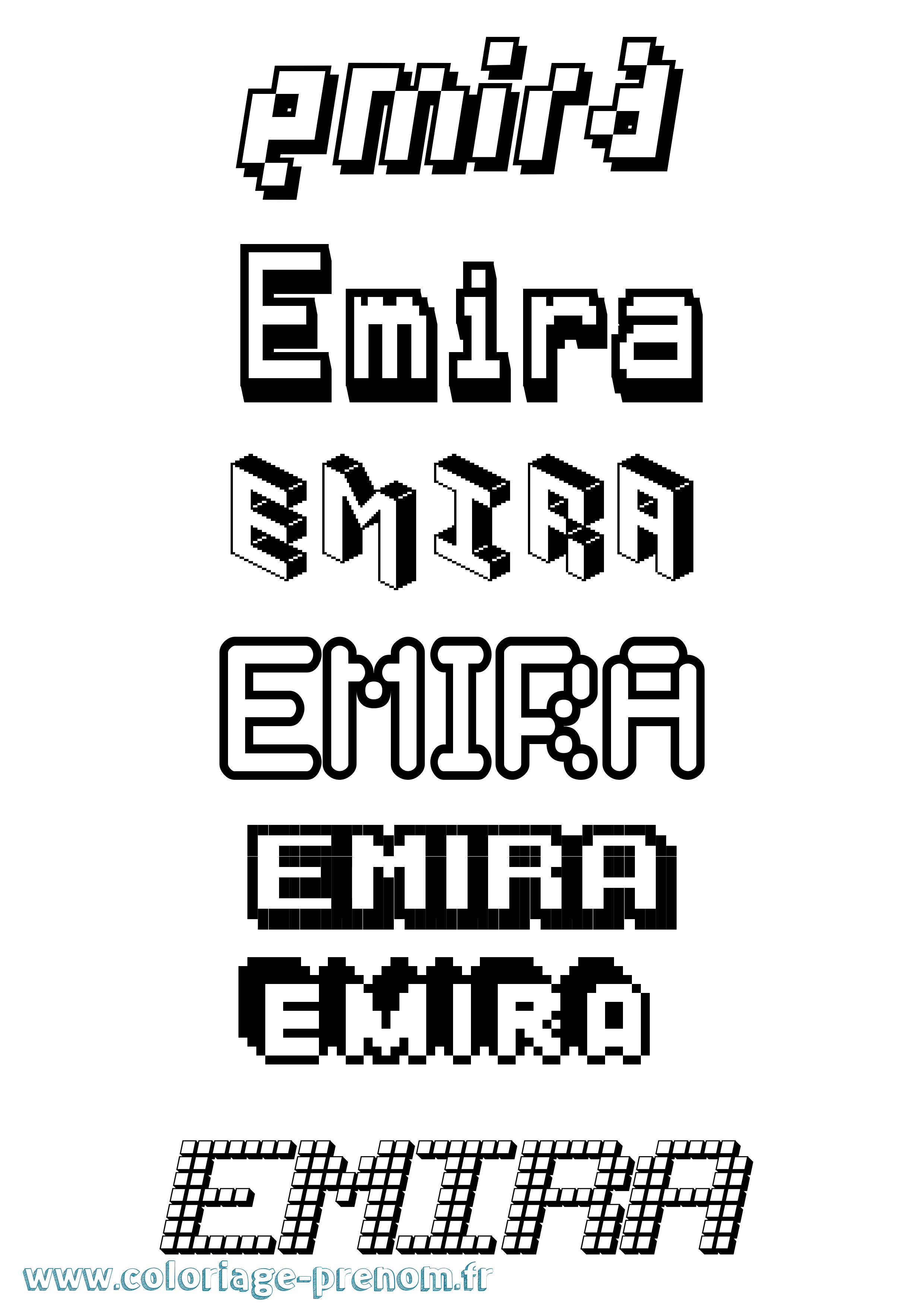 Coloriage Emira Pixel Coloriage prénom Emira Pixel