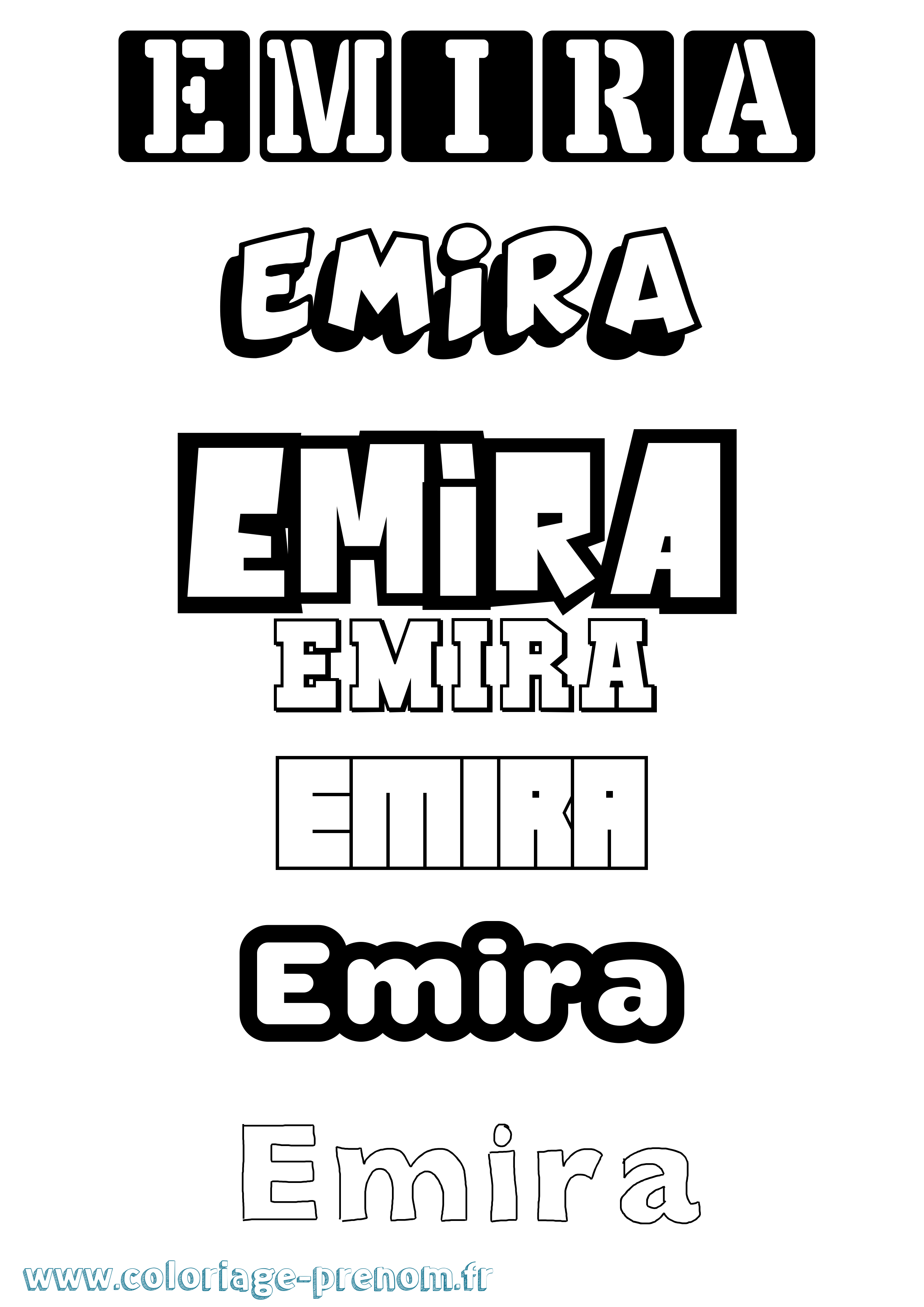 Coloriage Emira Simple Coloriage prénom Emira Simple