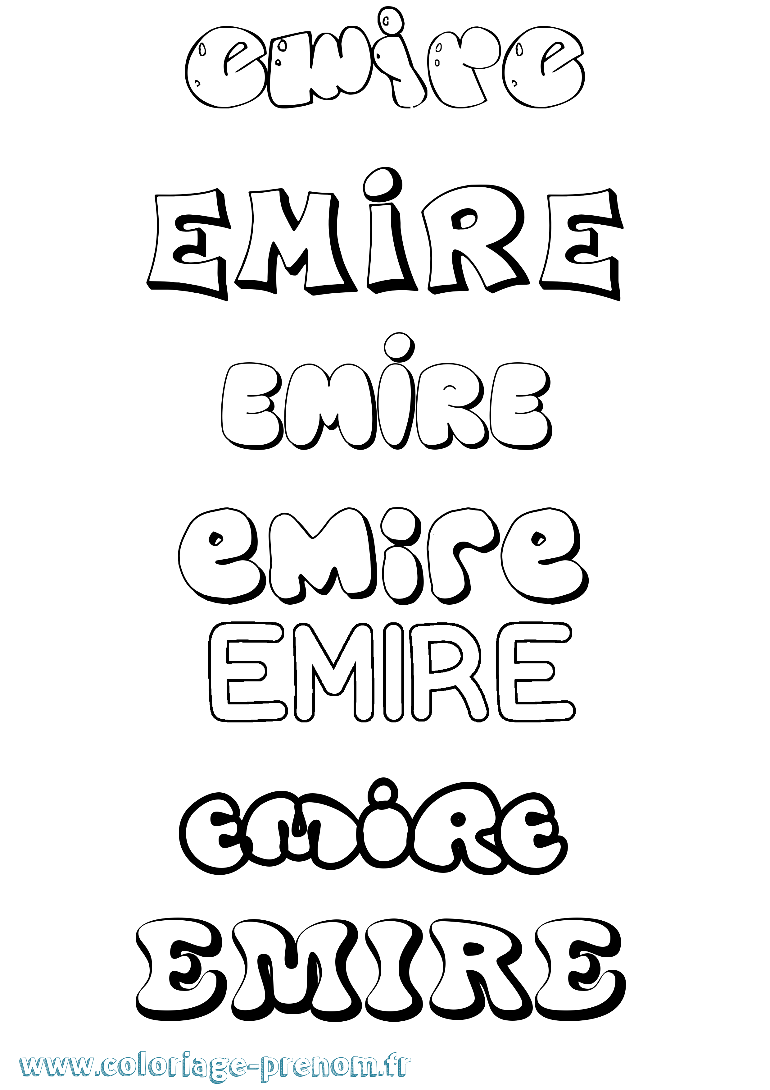 Coloriage Emire Bubble Coloriage prénom Emire Bubble