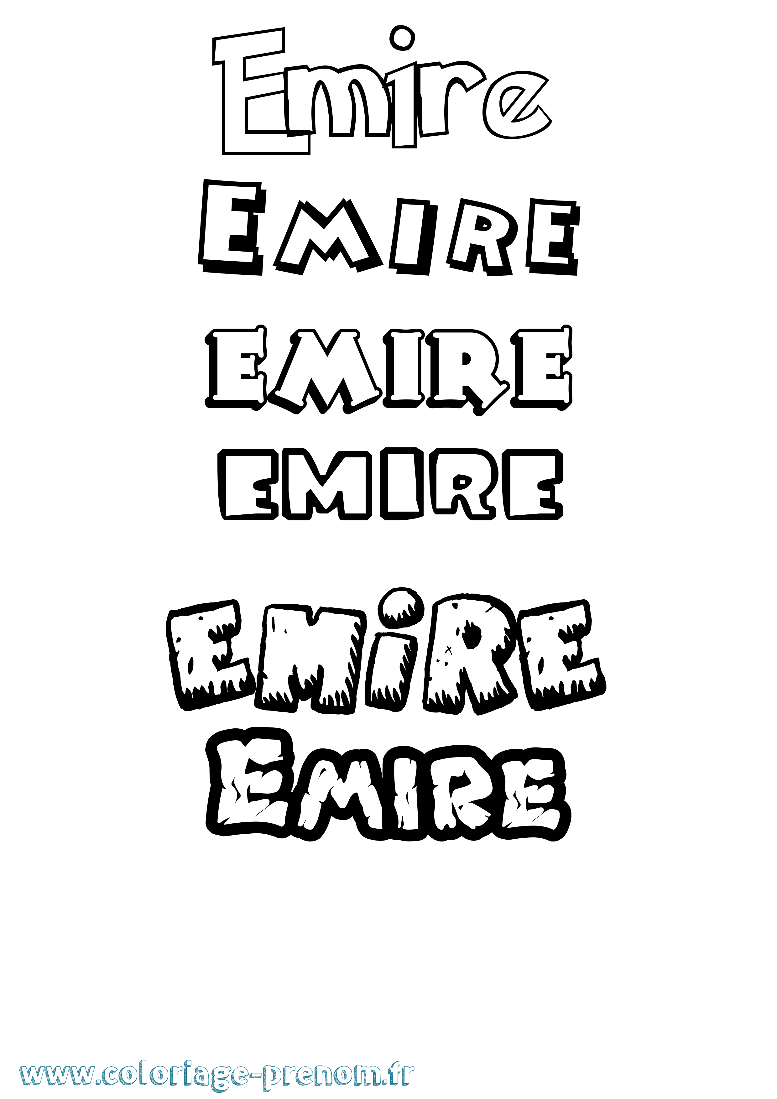 Coloriage Emire Dessin Animé Coloriage prénom Emire Dessin Animé