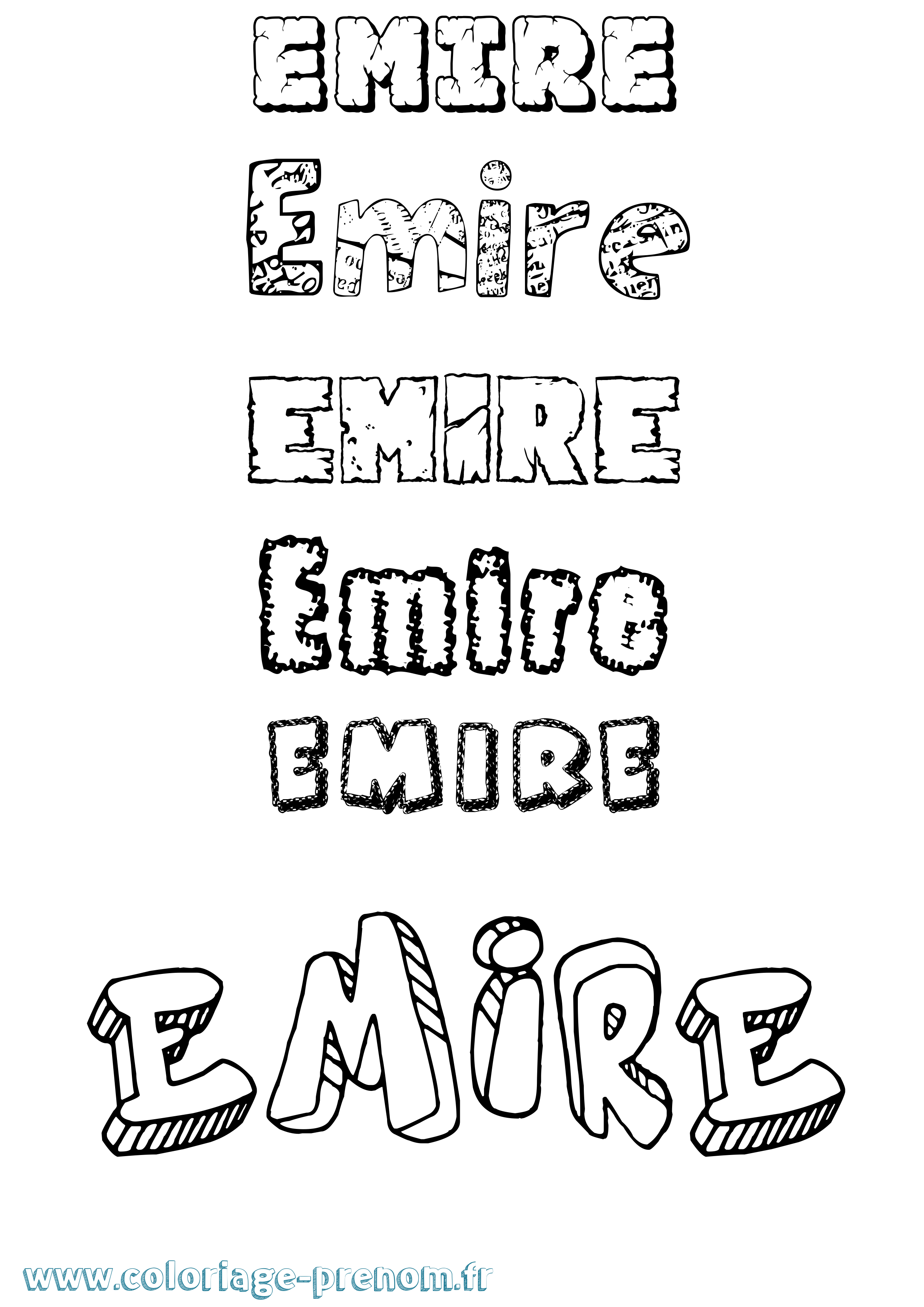 Coloriage Emire Destructuré Coloriage prénom Emire Destructuré