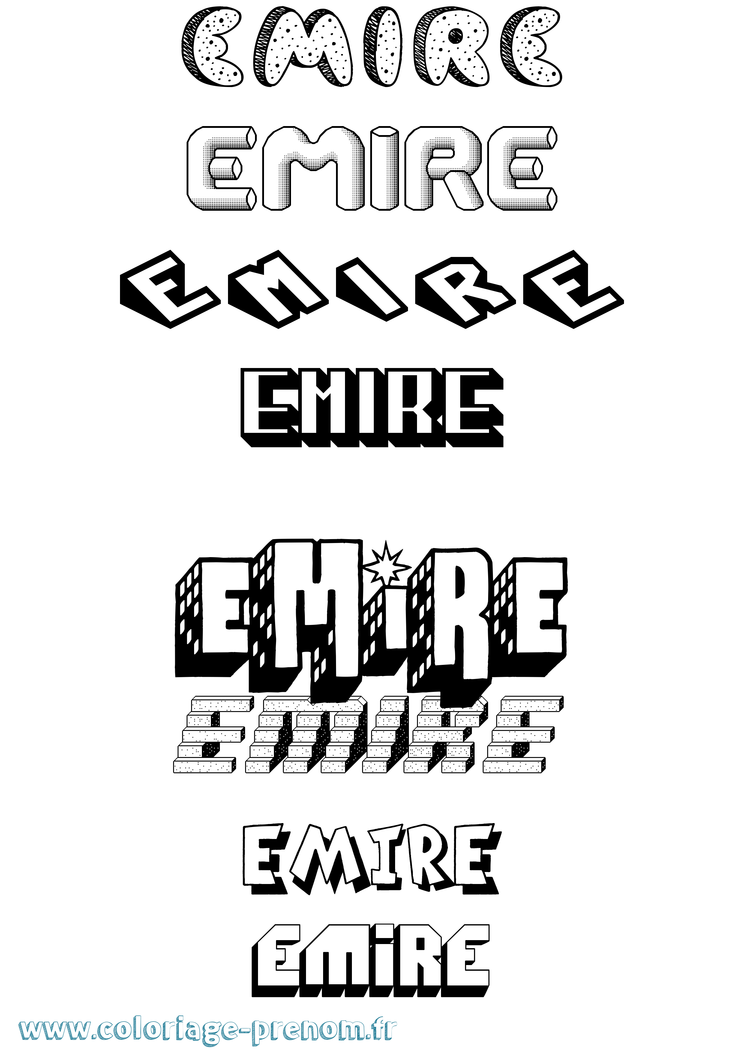 Coloriage Emire Effet 3D Coloriage prénom Emire Effet 3D
