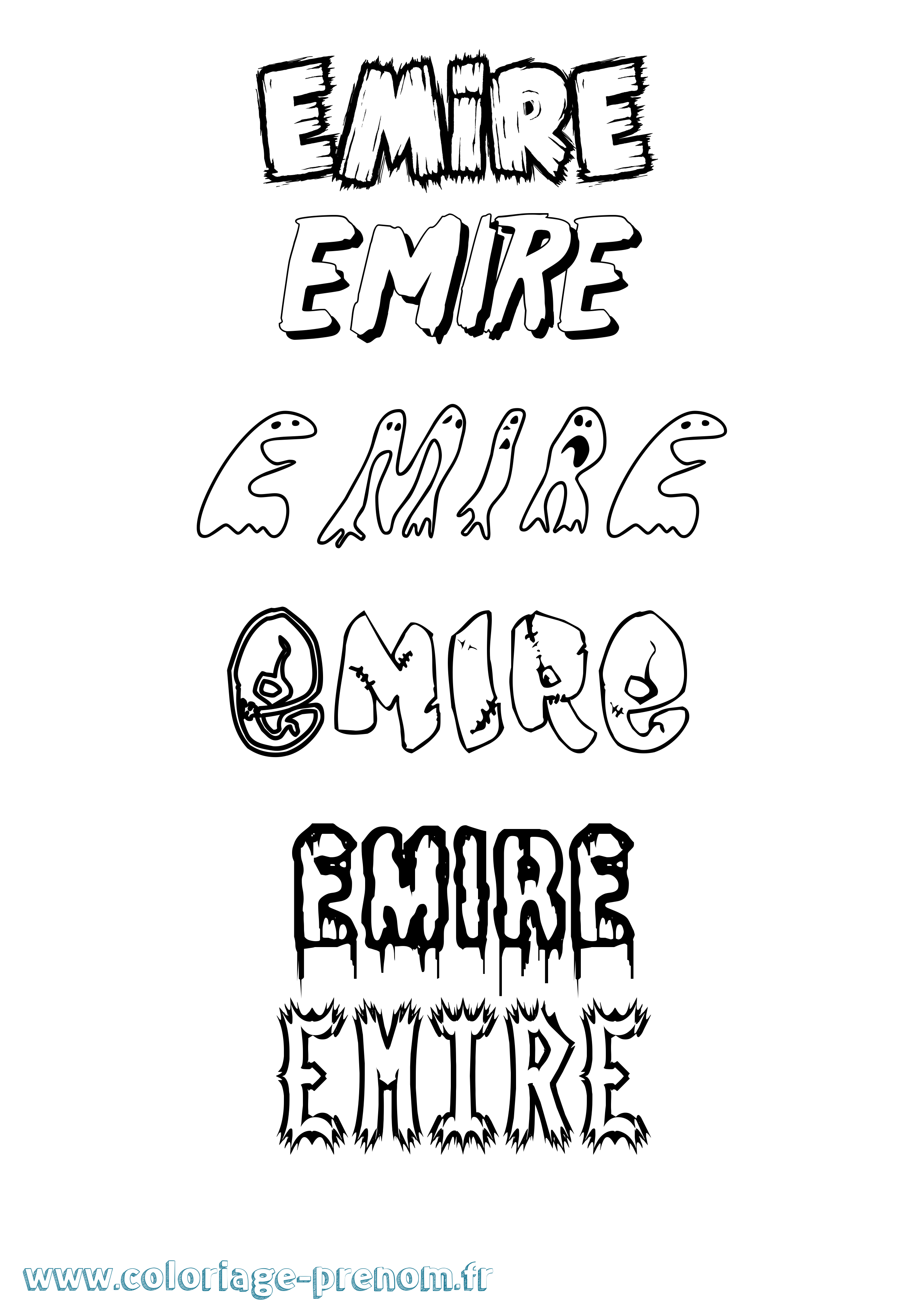 Coloriage Emire Frisson Coloriage prénom Emire Frisson