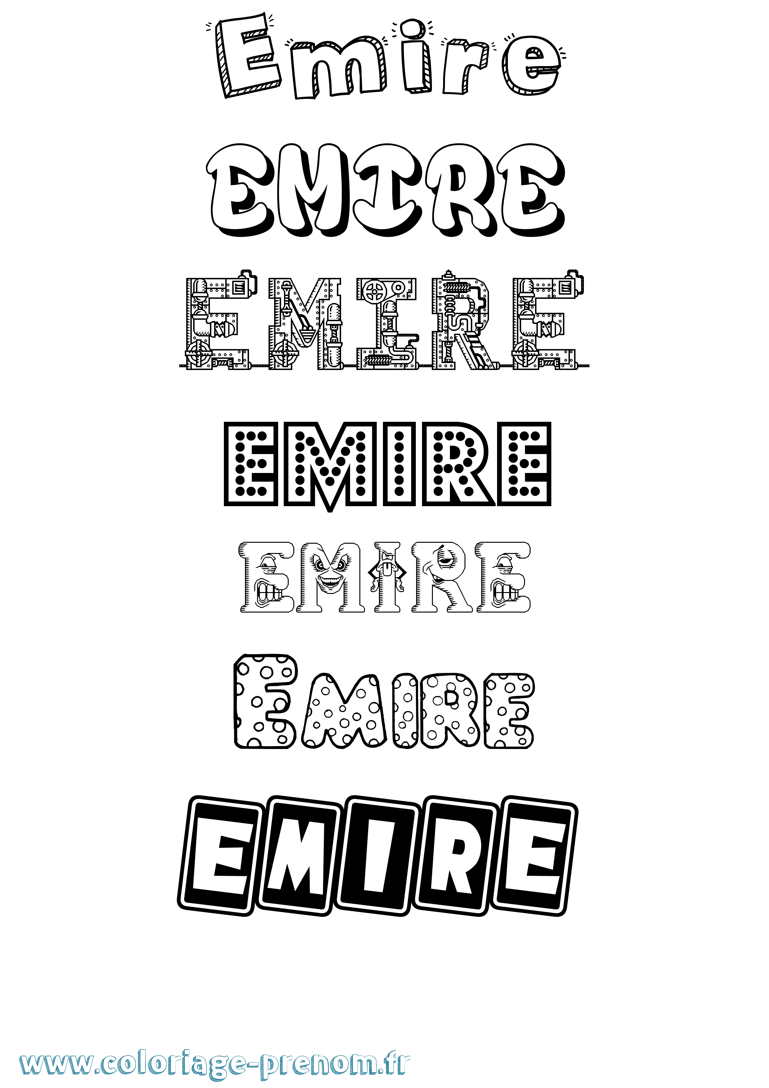 Coloriage Emire Fun Coloriage prénom Emire Fun