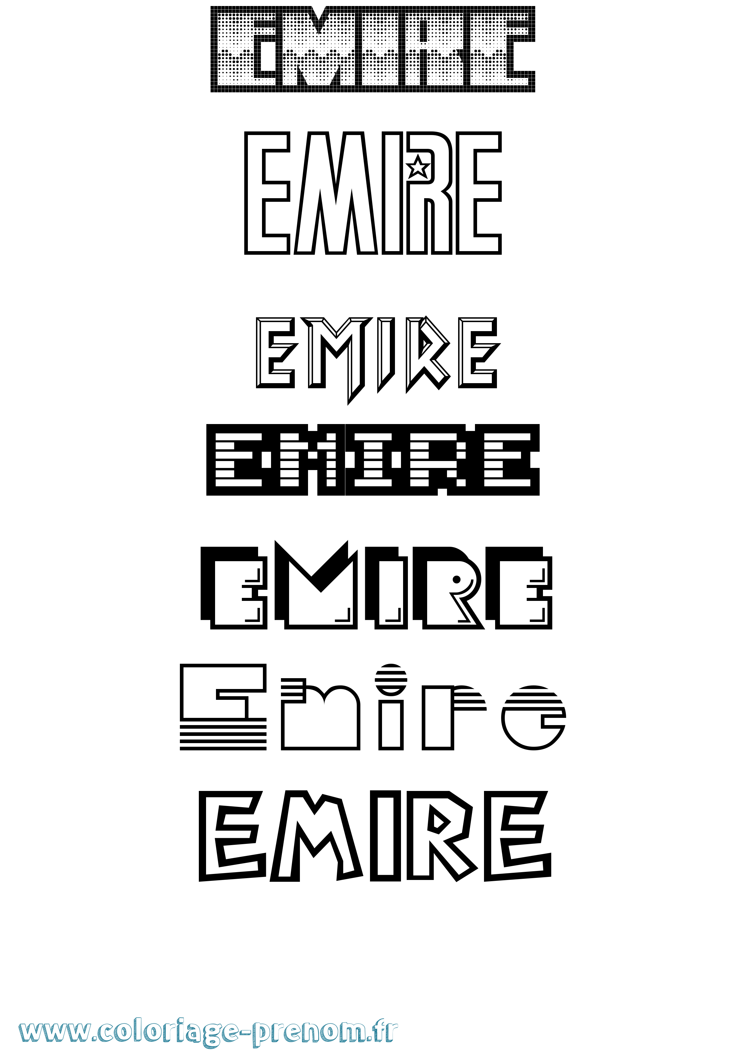 Coloriage Emire Jeux Vidéos Coloriage prénom Emire Jeux Vidéos