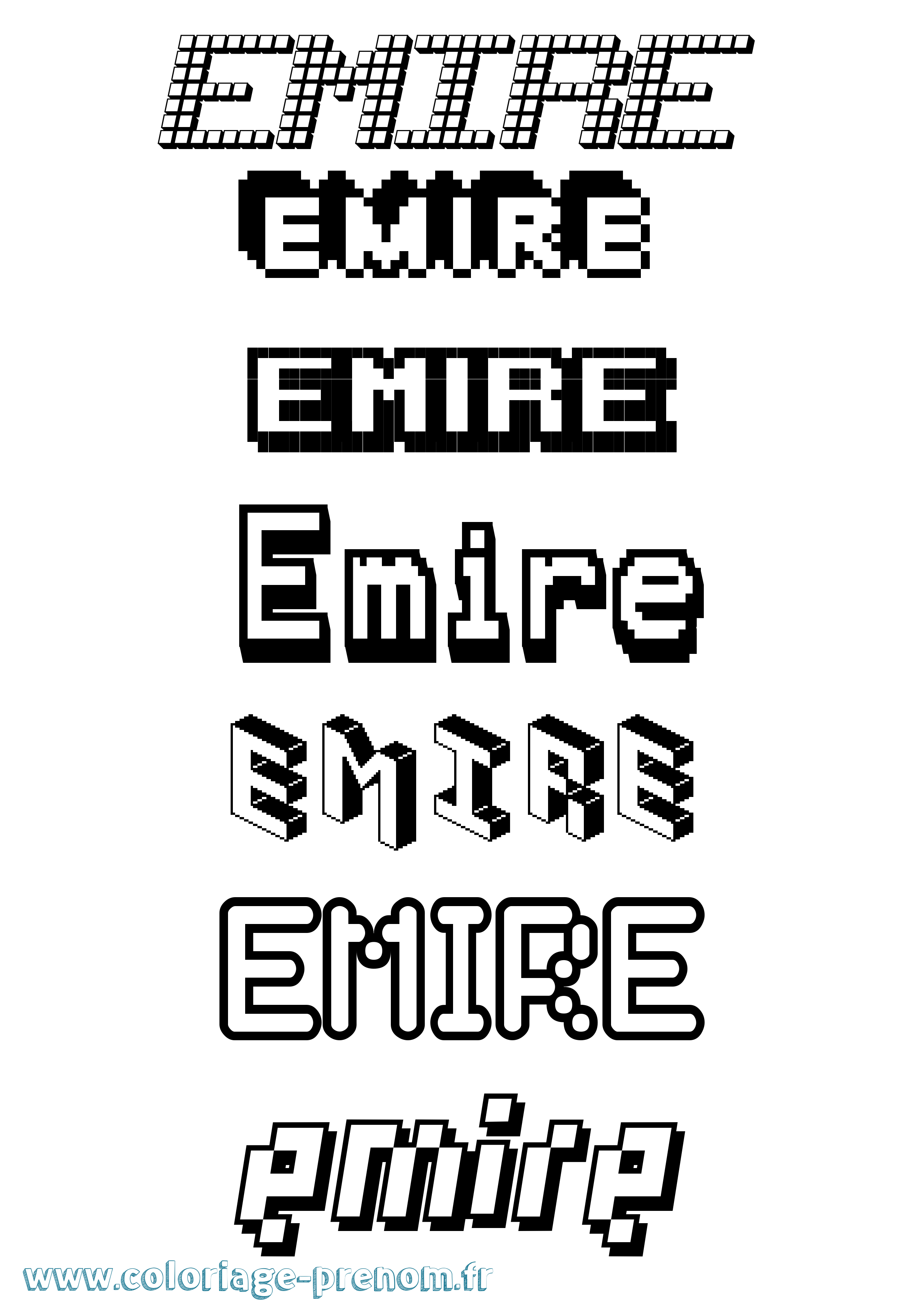 Coloriage Emire Pixel Coloriage prénom Emire Pixel
