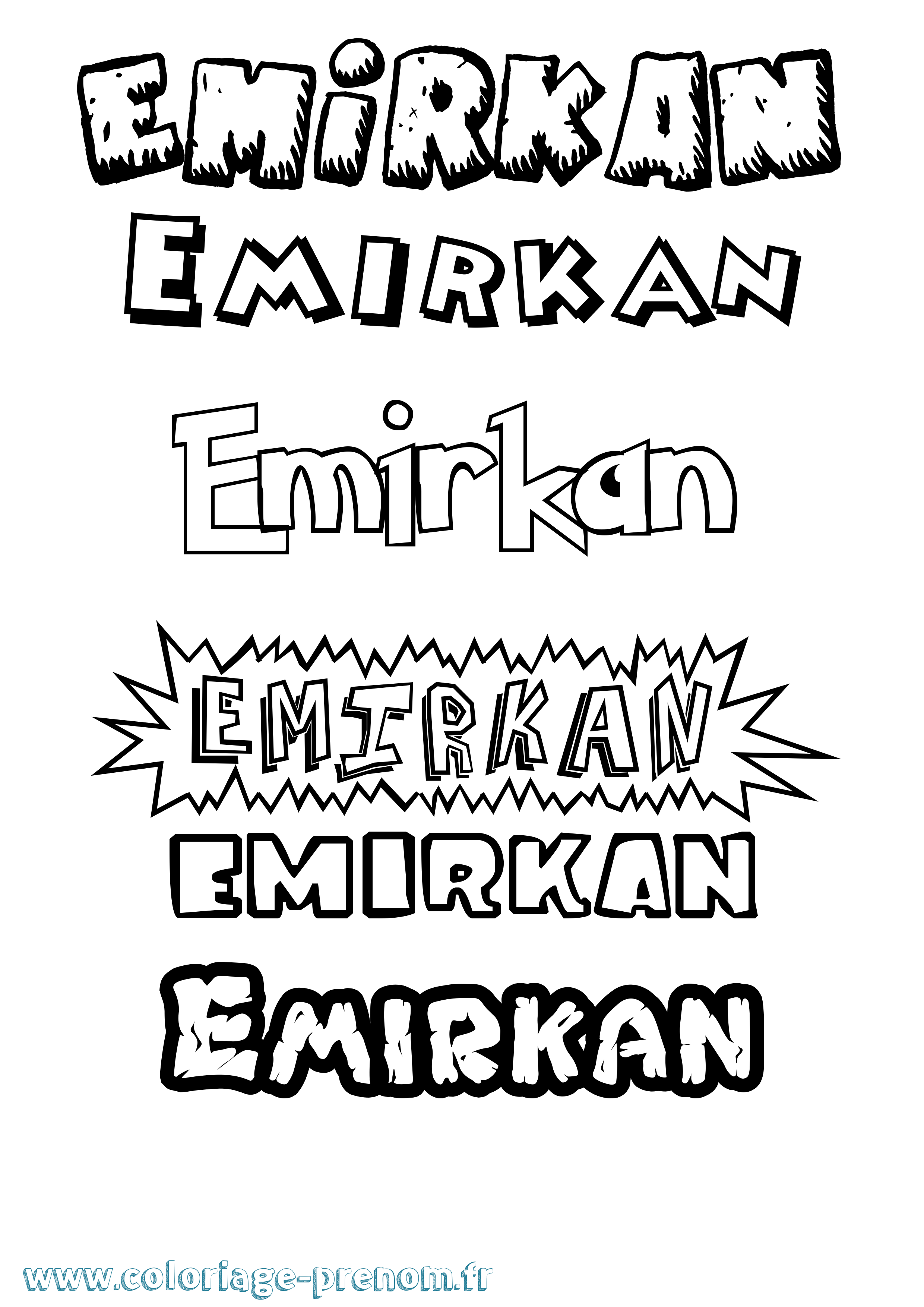 Coloriage Emirkan Dessin Animé Coloriage prénom Emirkan Dessin Animé