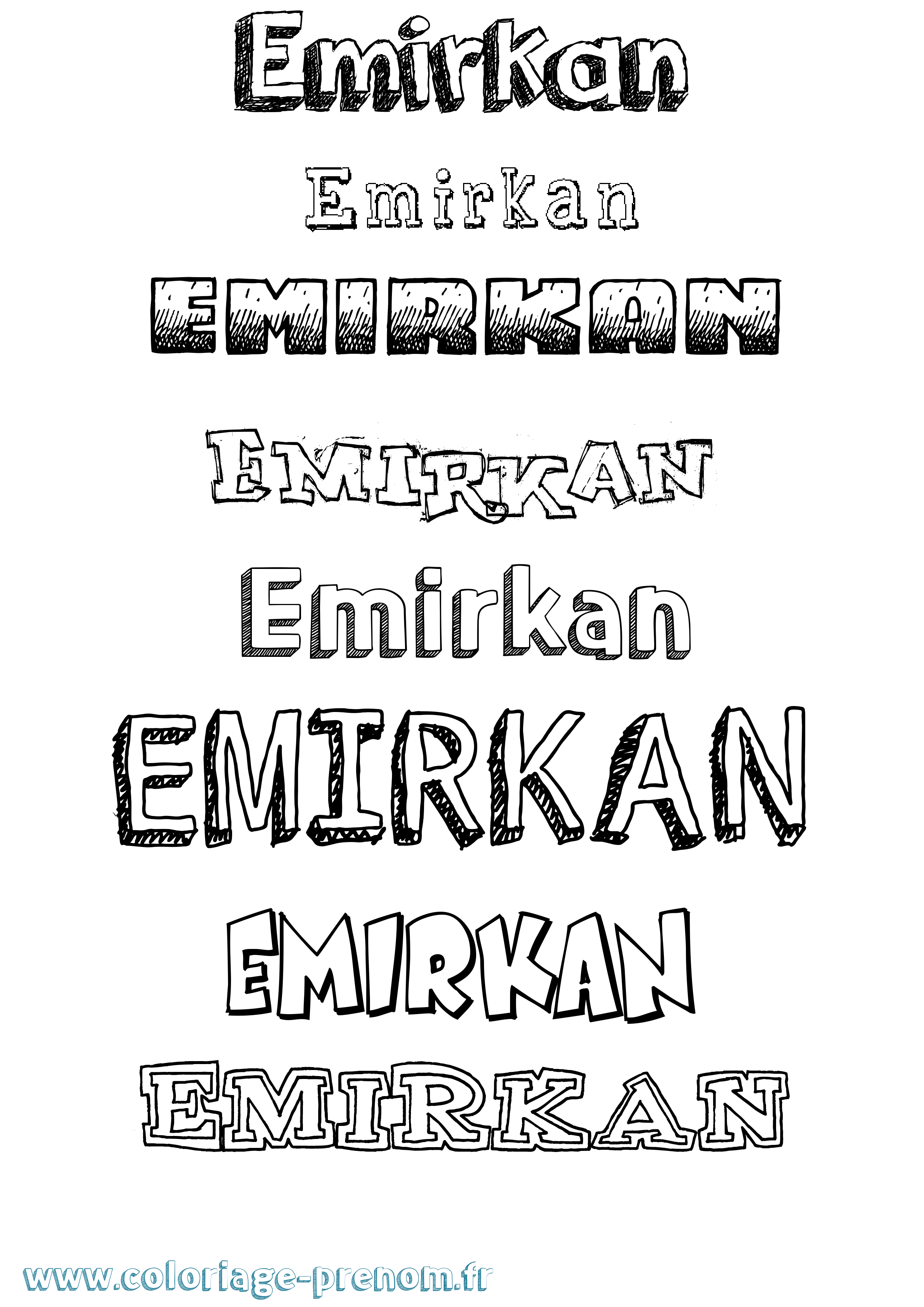 Coloriage Emirkan Dessiné Coloriage prénom Emirkan Dessiné