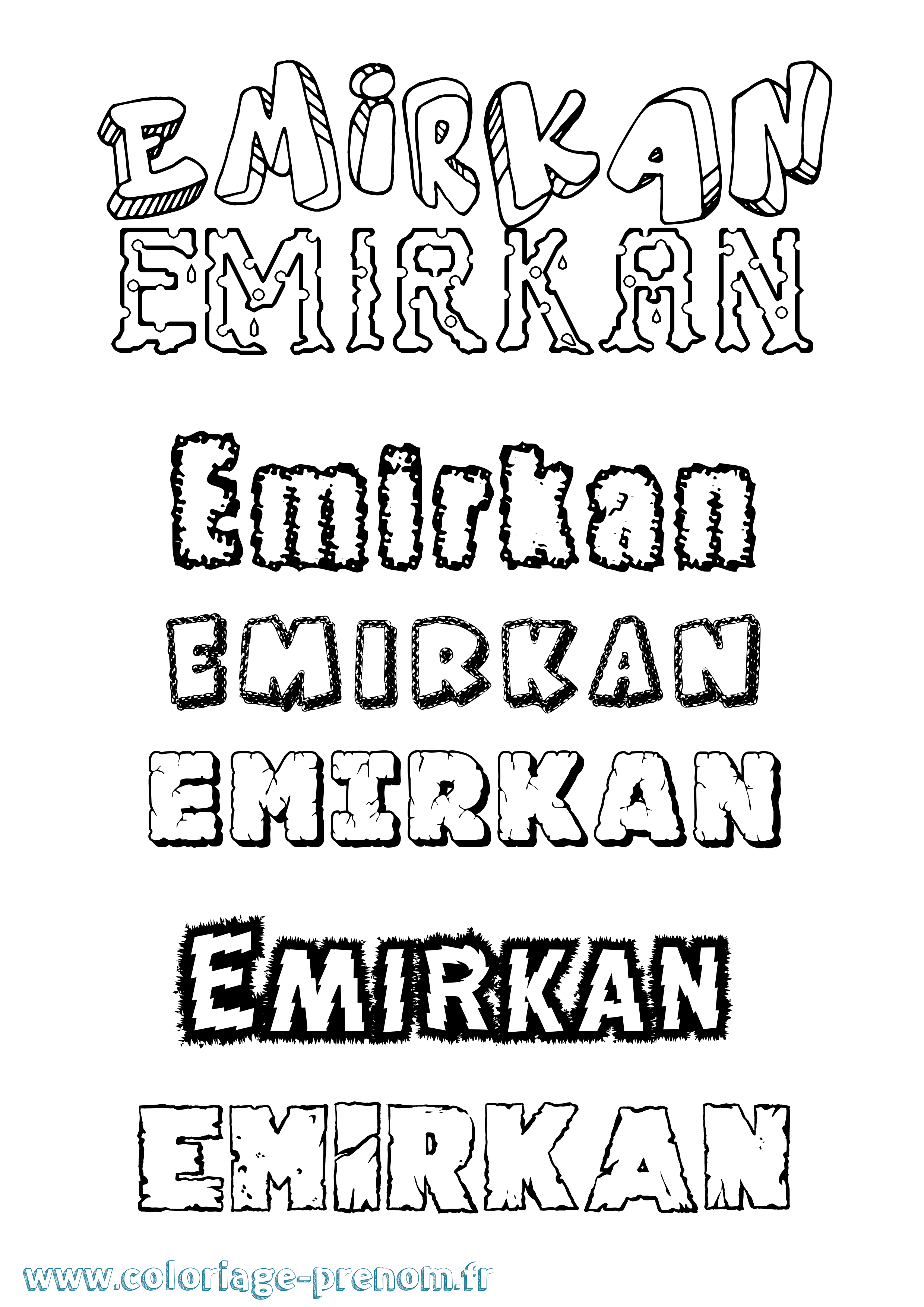 Coloriage Emirkan Destructuré Coloriage prénom Emirkan Destructuré