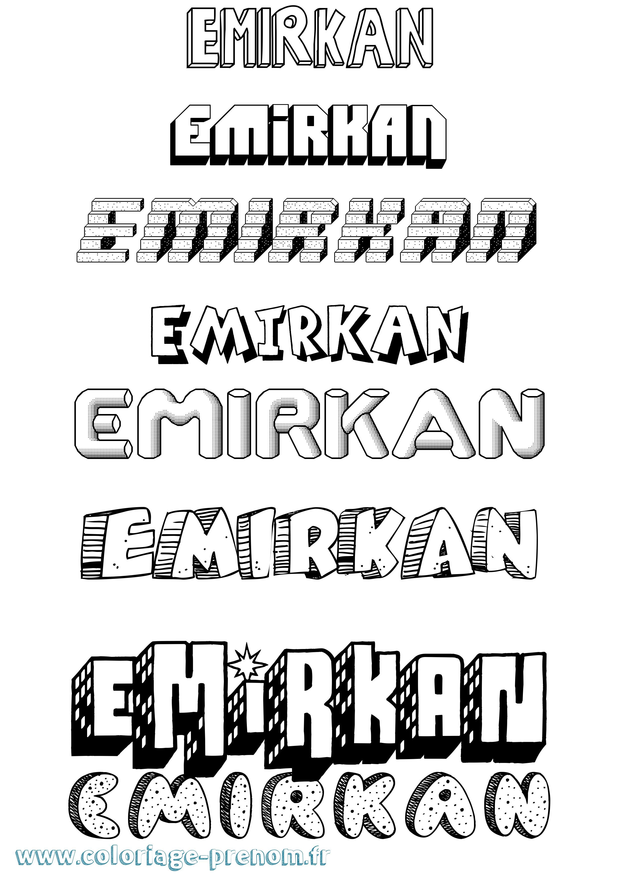 Coloriage Emirkan Effet 3D Coloriage prénom Emirkan Effet 3D