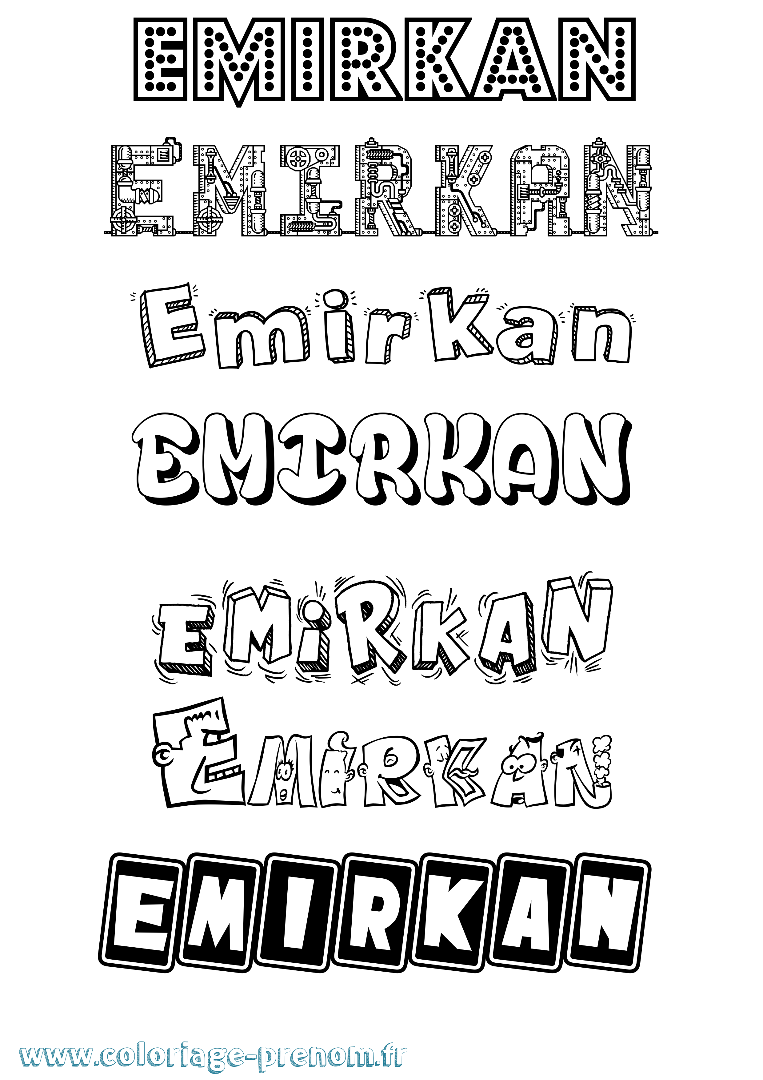 Coloriage Emirkan Fun Coloriage prénom Emirkan Fun