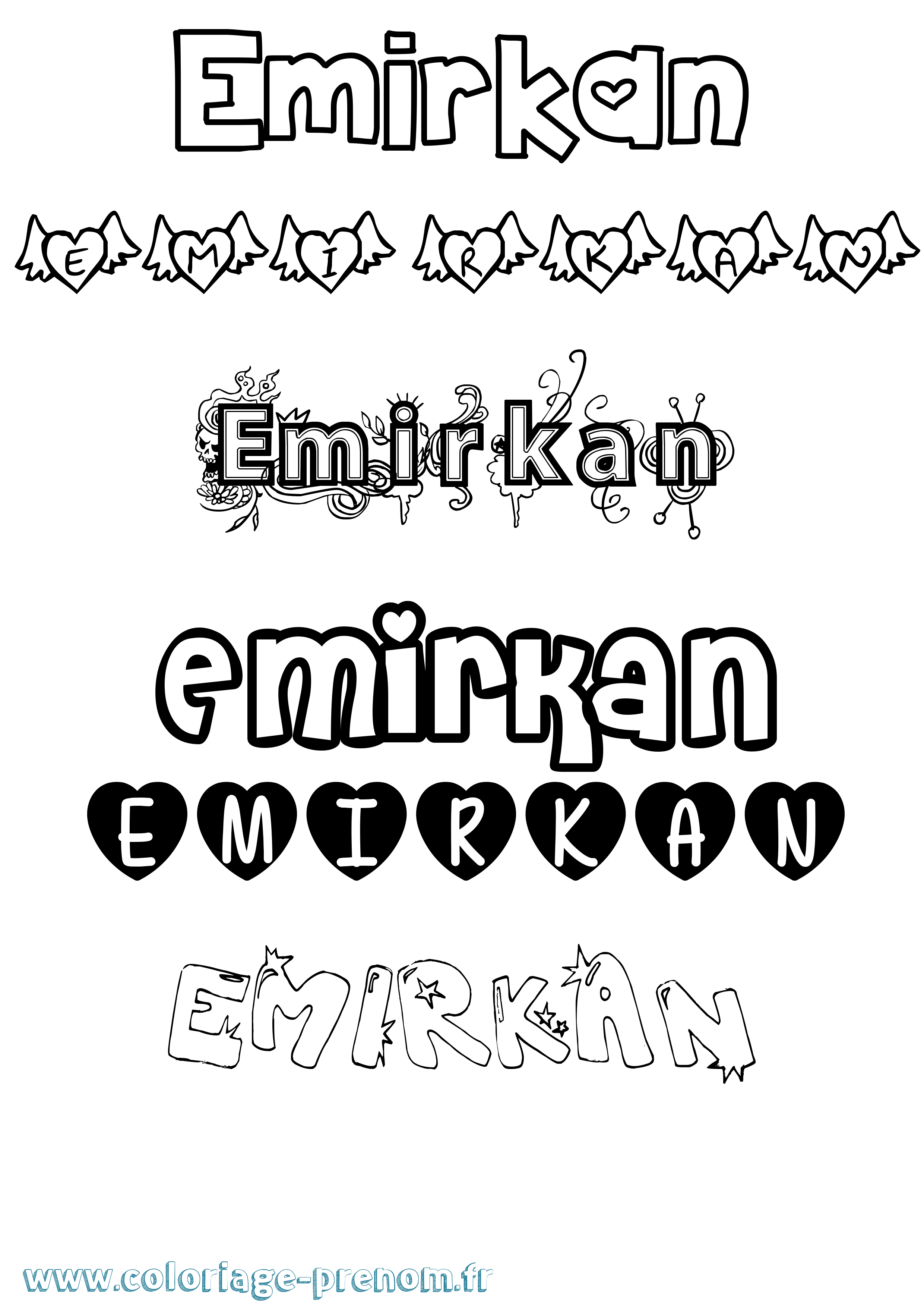 Coloriage Emirkan Girly Coloriage prénom Emirkan Girly