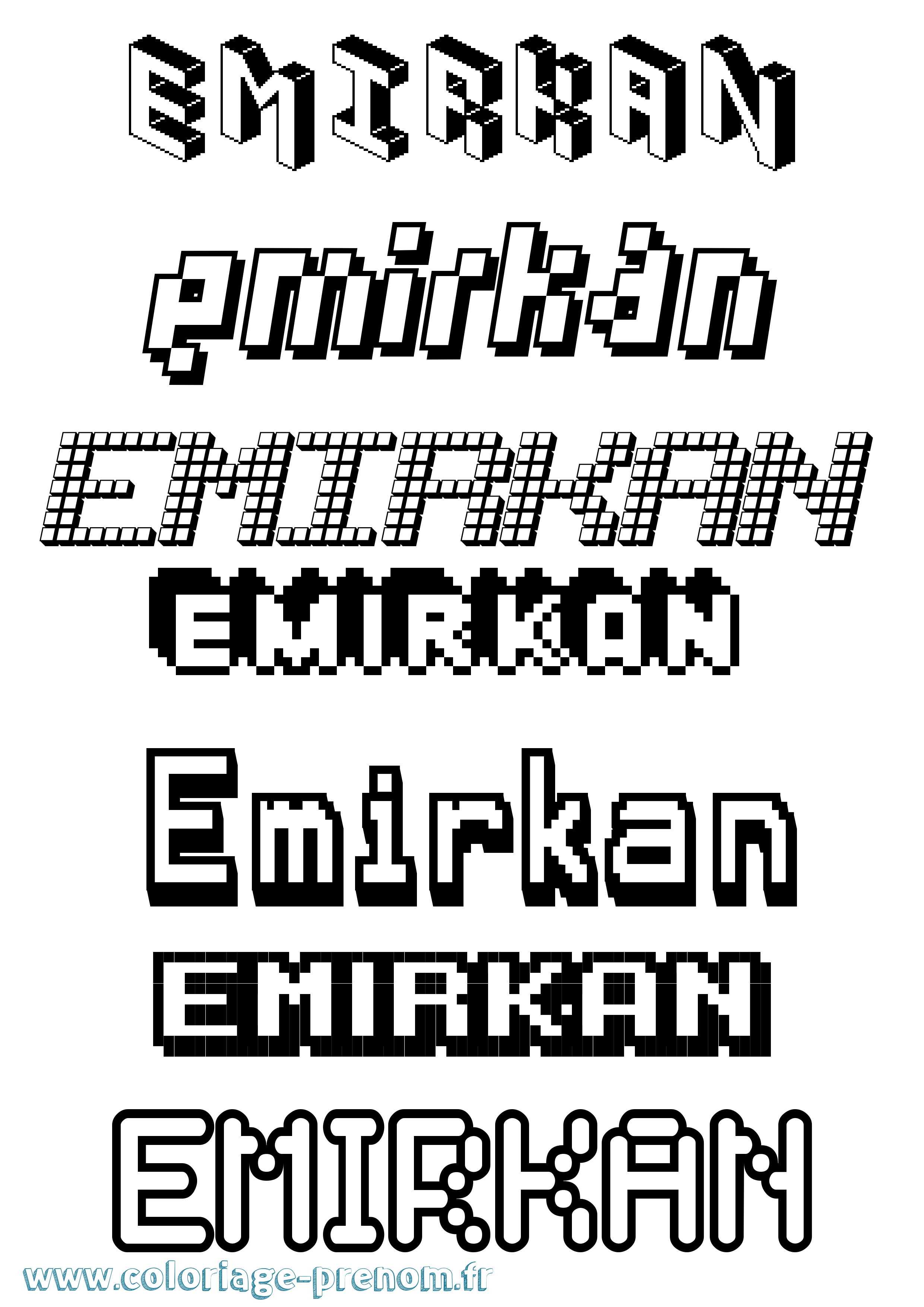 Coloriage Emirkan Pixel Coloriage prénom Emirkan Pixel