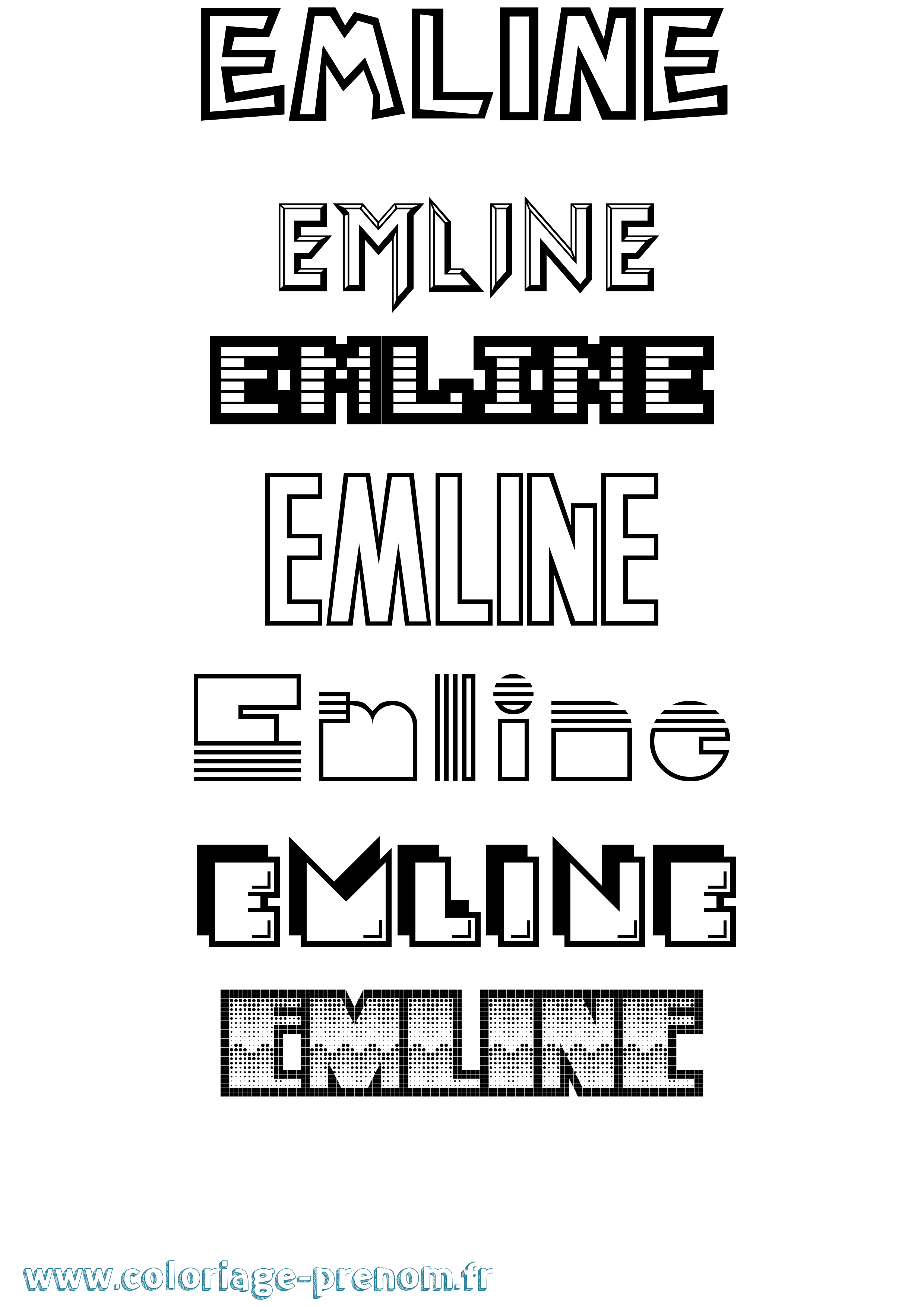 Coloriage Emline Jeux Vidéos Coloriage prénom Emline Jeux Vidéos