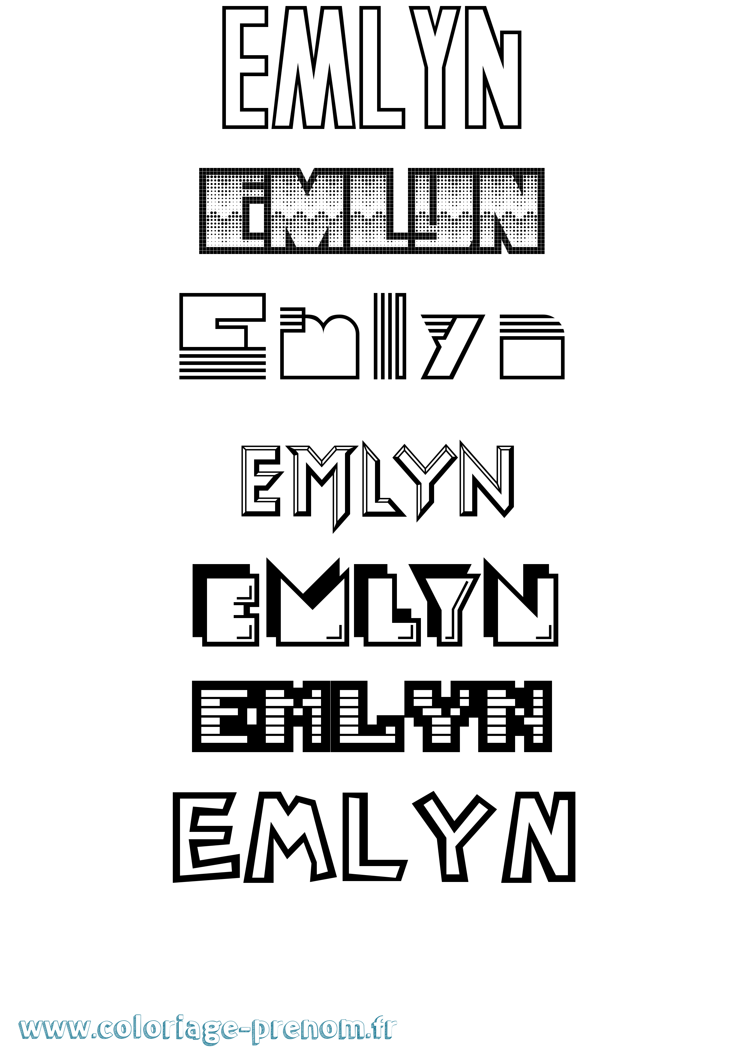 Coloriage Emlyn Jeux Vidéos Coloriage prénom Emlyn Jeux Vidéos