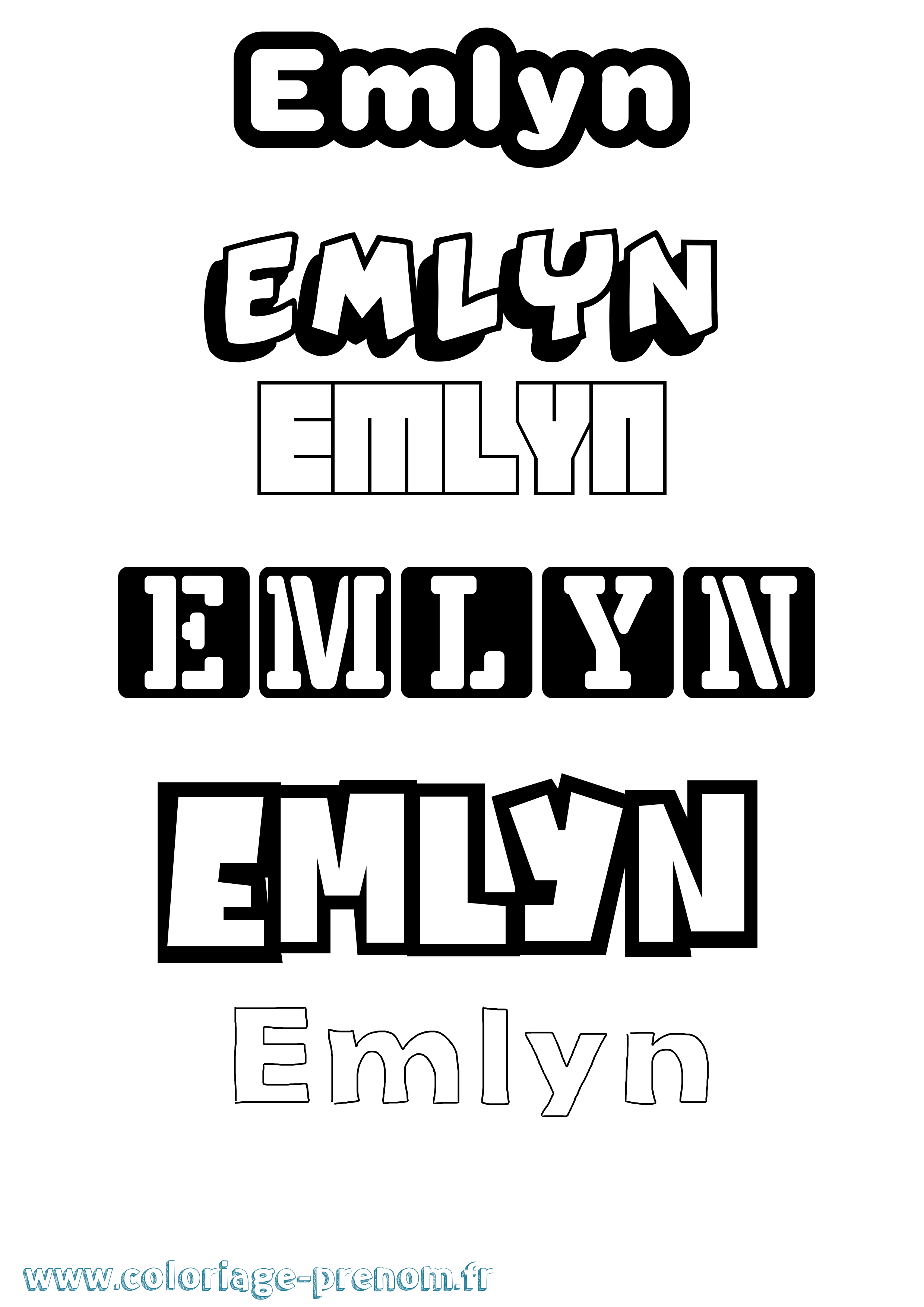 Coloriage Emlyn Simple Coloriage prénom Emlyn Simple