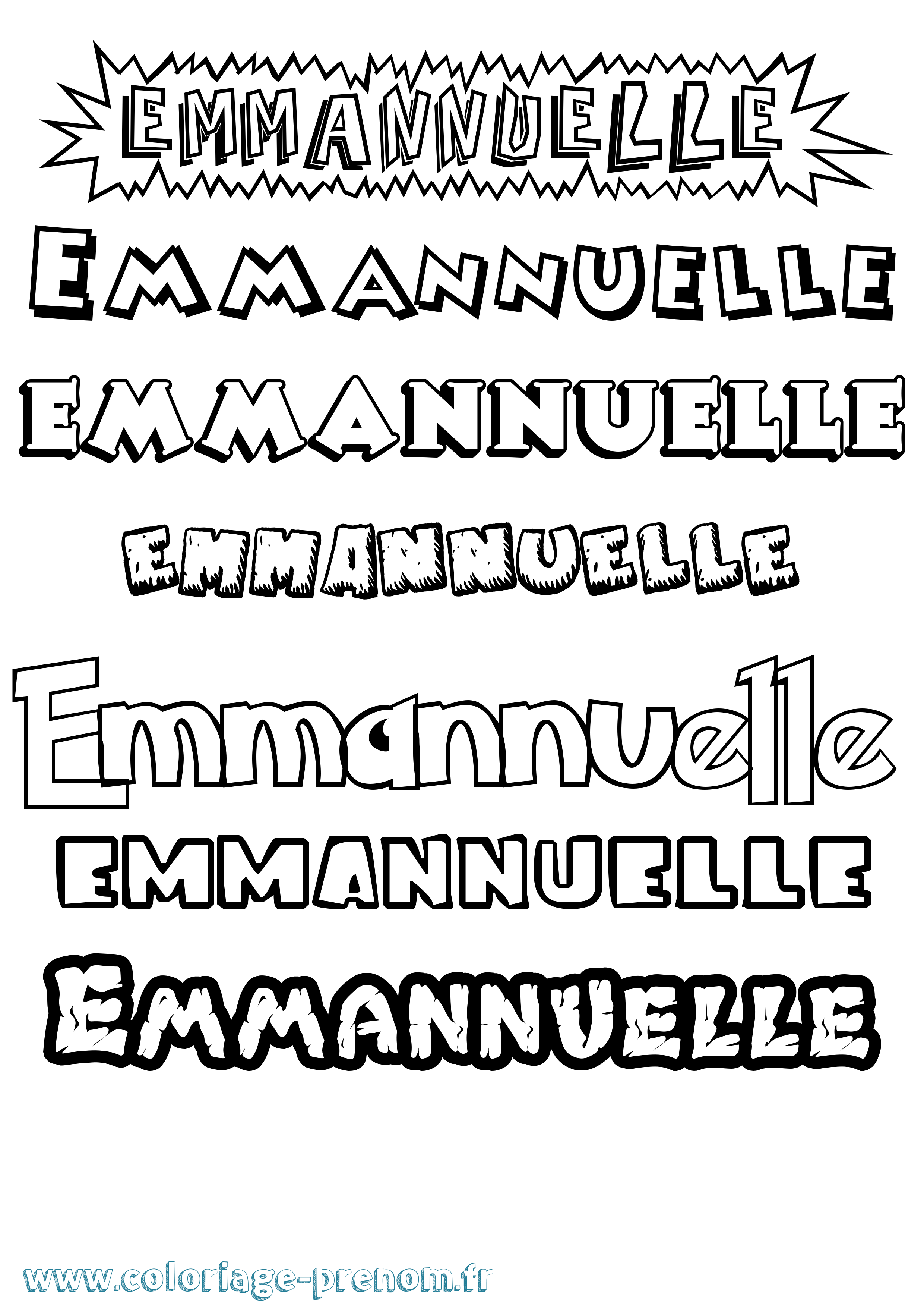 Coloriage Emmannuelle Dessin Animé Coloriage prénom Emmannuelle Dessin Animé