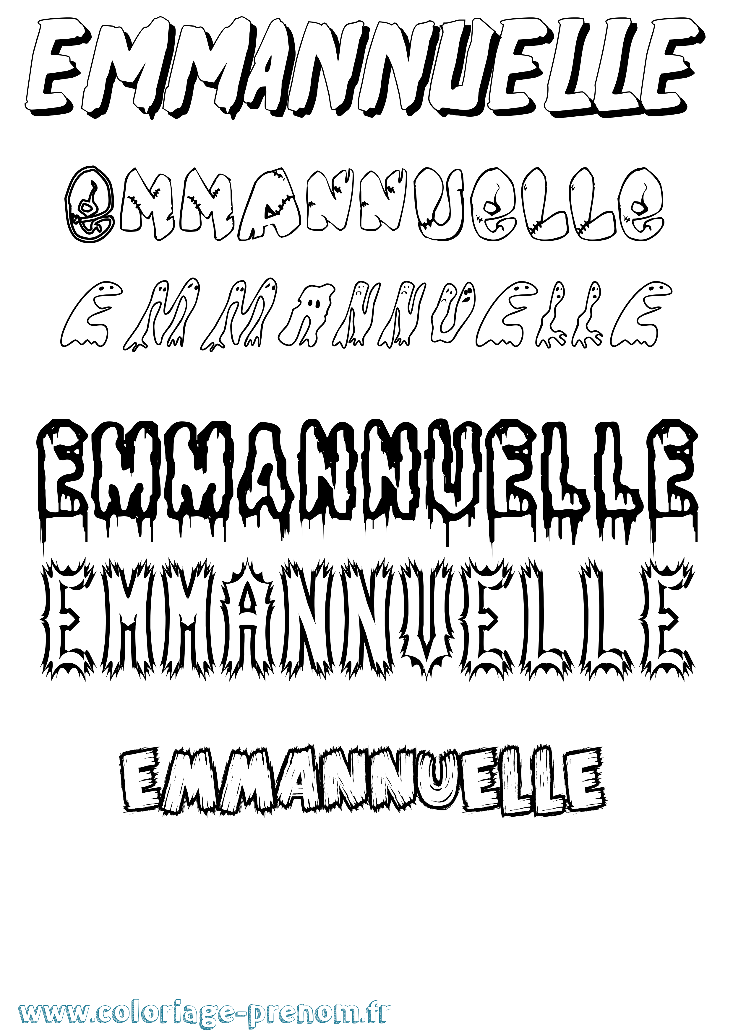 Coloriage Emmannuelle Frisson Coloriage prénom Emmannuelle Frisson