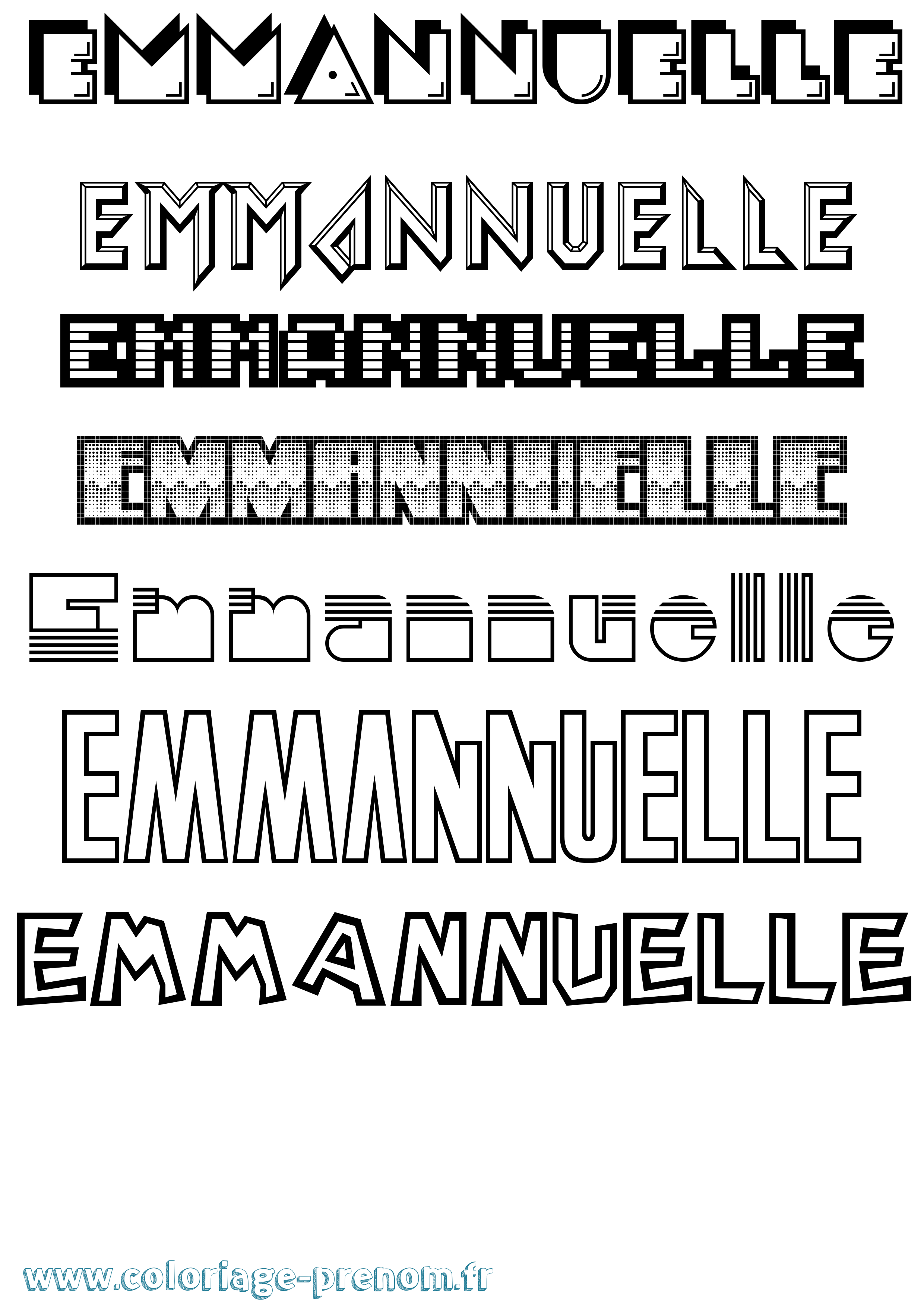 Coloriage Emmannuelle Jeux Vidéos Coloriage prénom Emmannuelle Jeux Vidéos