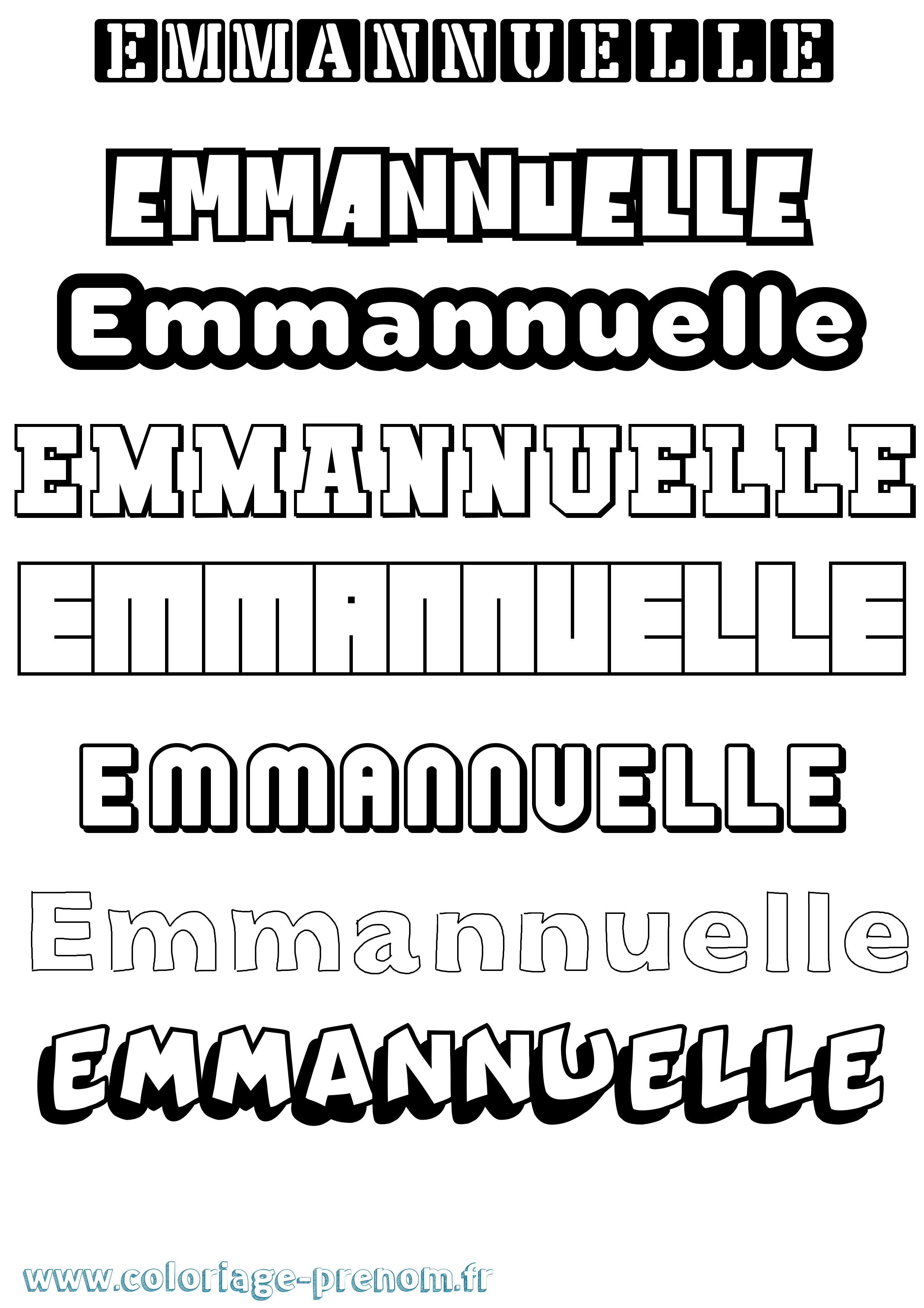 Coloriage Emmannuelle Simple Coloriage prénom Emmannuelle Simple