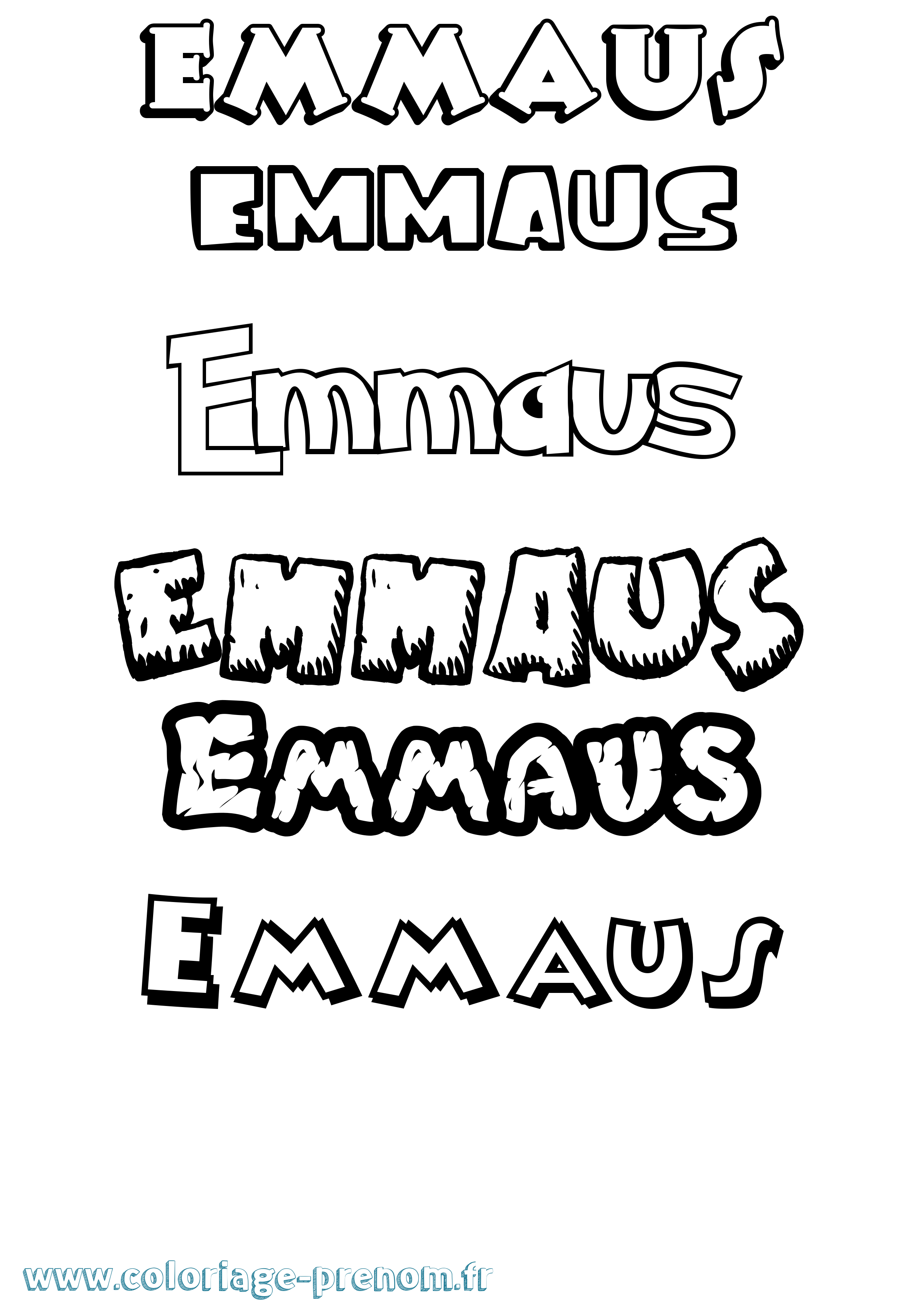 Coloriage Emmaus Dessin Animé Coloriage prénom Emmaus Dessin Animé