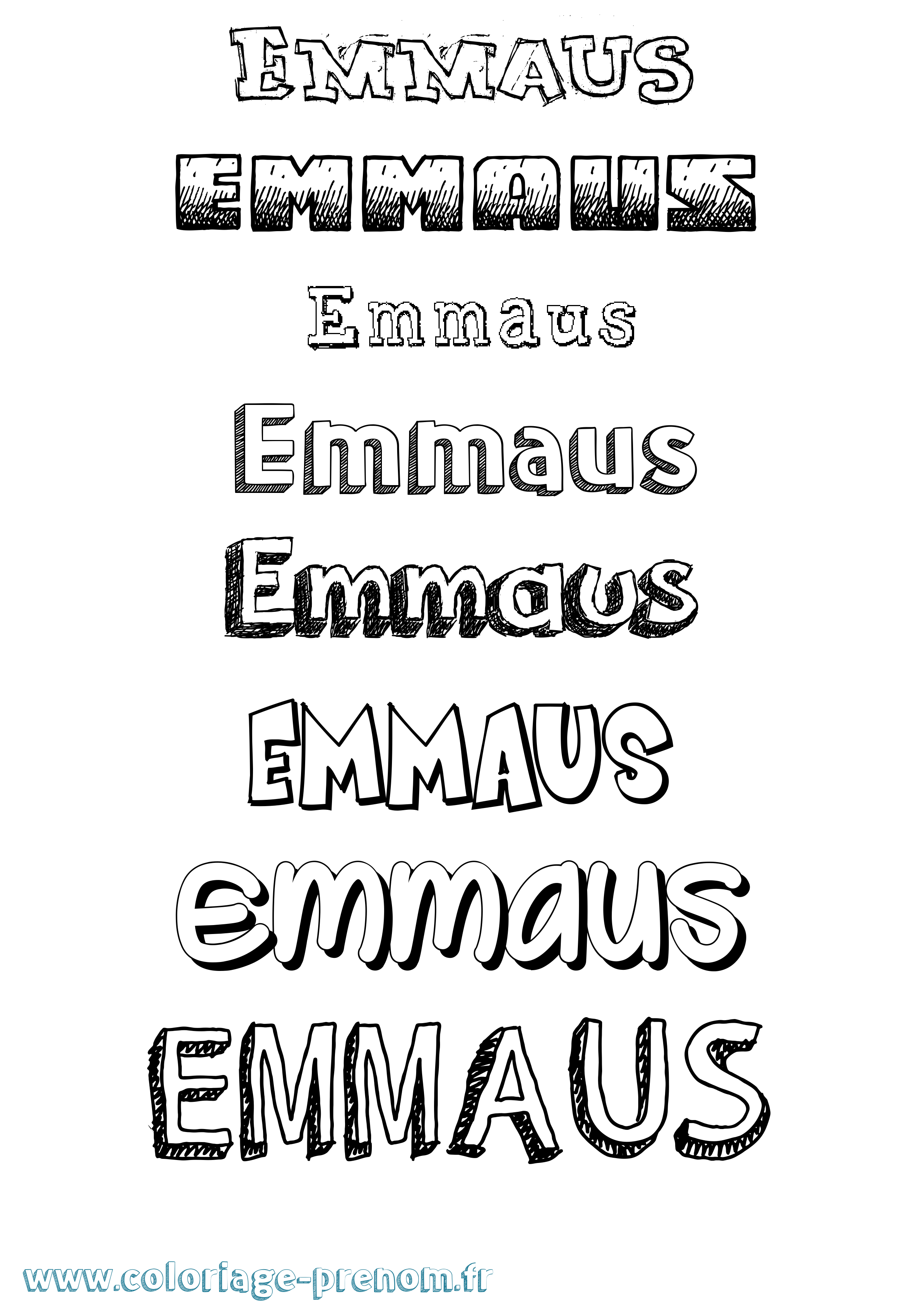 Coloriage Emmaus Dessiné Coloriage prénom Emmaus Dessiné